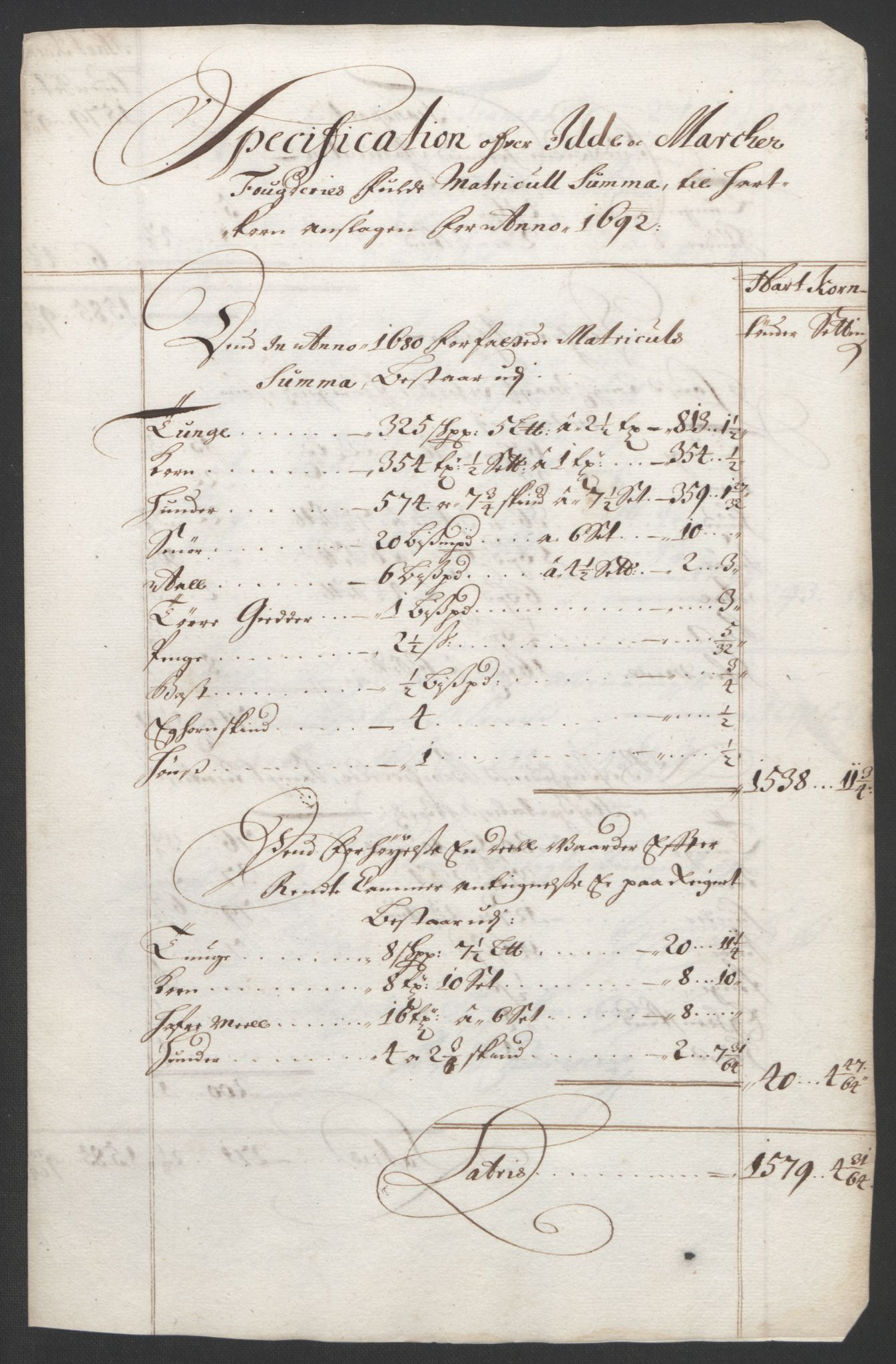 Rentekammeret inntil 1814, Reviderte regnskaper, Fogderegnskap, RA/EA-4092/R01/L0011: Fogderegnskap Idd og Marker, 1692-1693, p. 99
