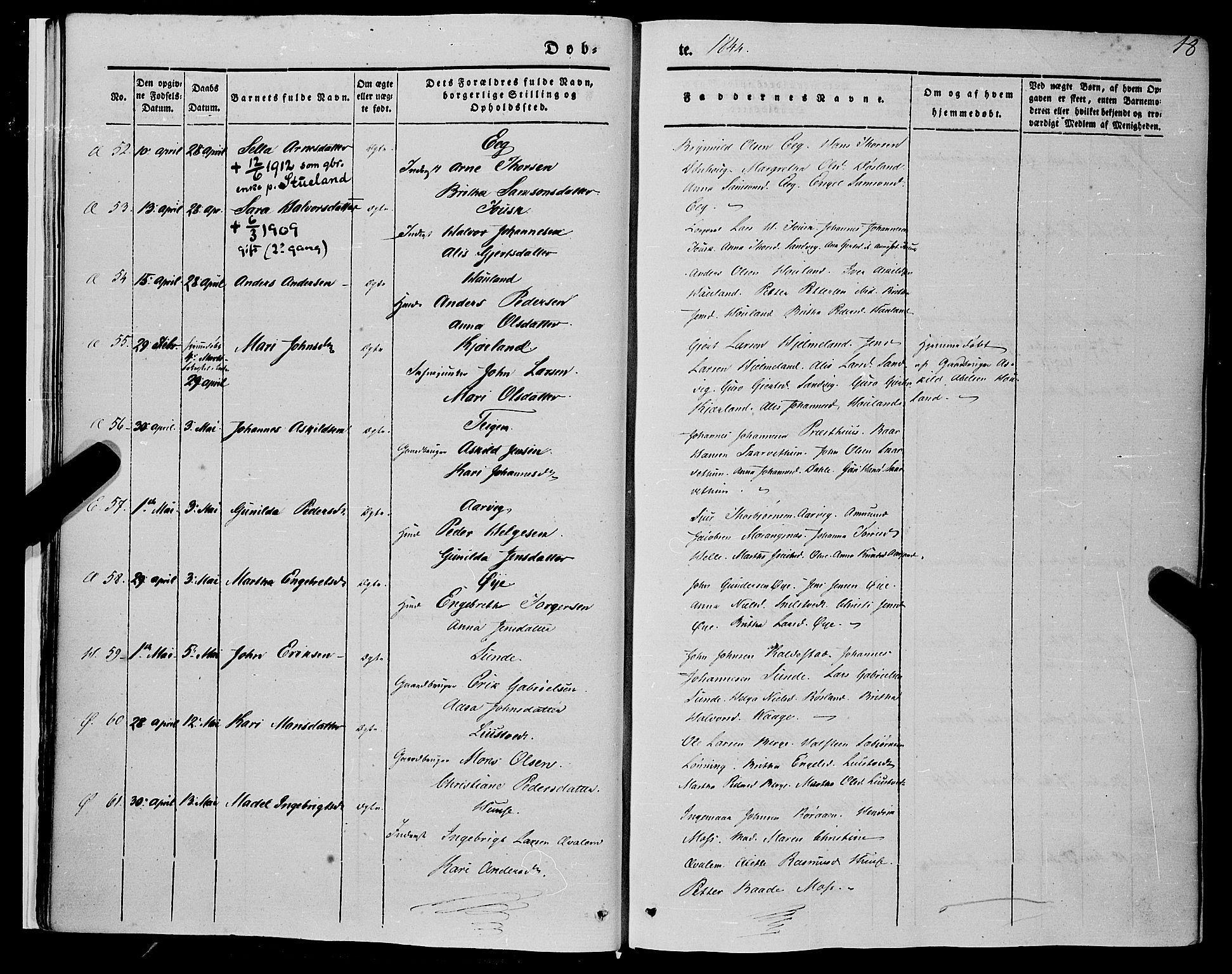 Kvinnherad sokneprestembete, AV/SAB-A-76401/H/Haa: Parish register (official) no. A 7, 1843-1853, p. 18