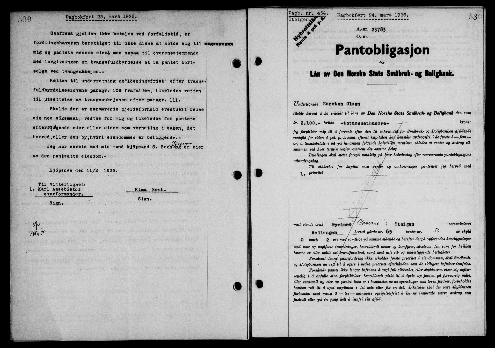 Steigen og Ofoten sorenskriveri, SAT/A-0030/1/2/2C/L0026: Mortgage book no. 30, 1935-1936, Deed date: 24.03.1936