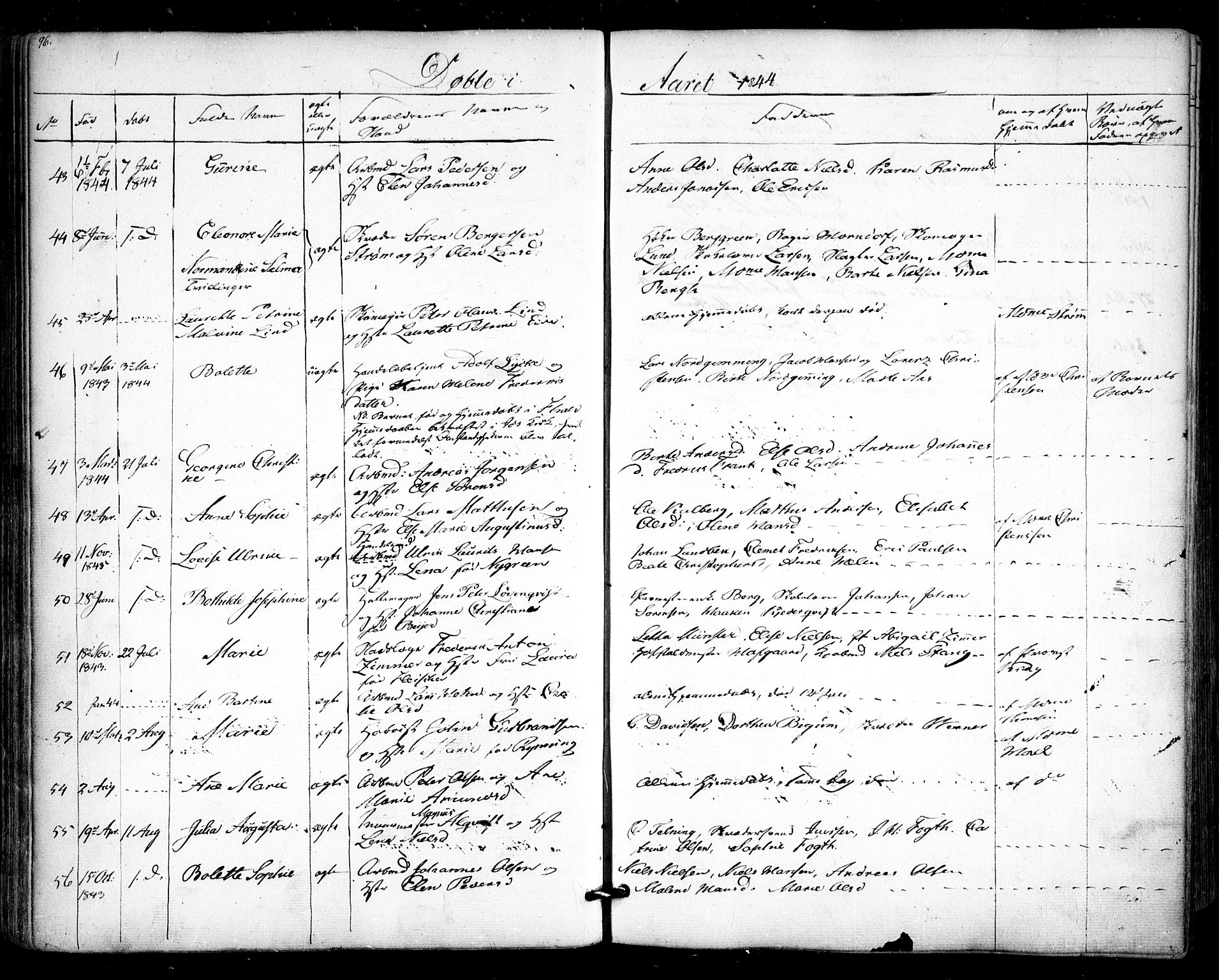 Halden prestekontor Kirkebøker, SAO/A-10909/F/Fa/L0006: Parish register (official) no. I 6, 1845-1856, p. 96