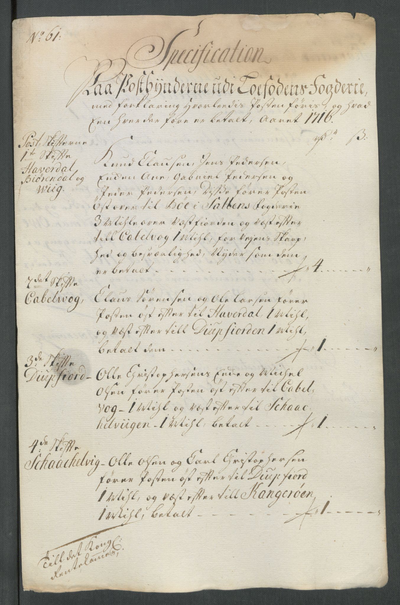 Rentekammeret inntil 1814, Reviderte regnskaper, Fogderegnskap, AV/RA-EA-4092/R67/L4682: Fogderegnskap Vesterålen, Andenes og Lofoten, 1716, p. 288