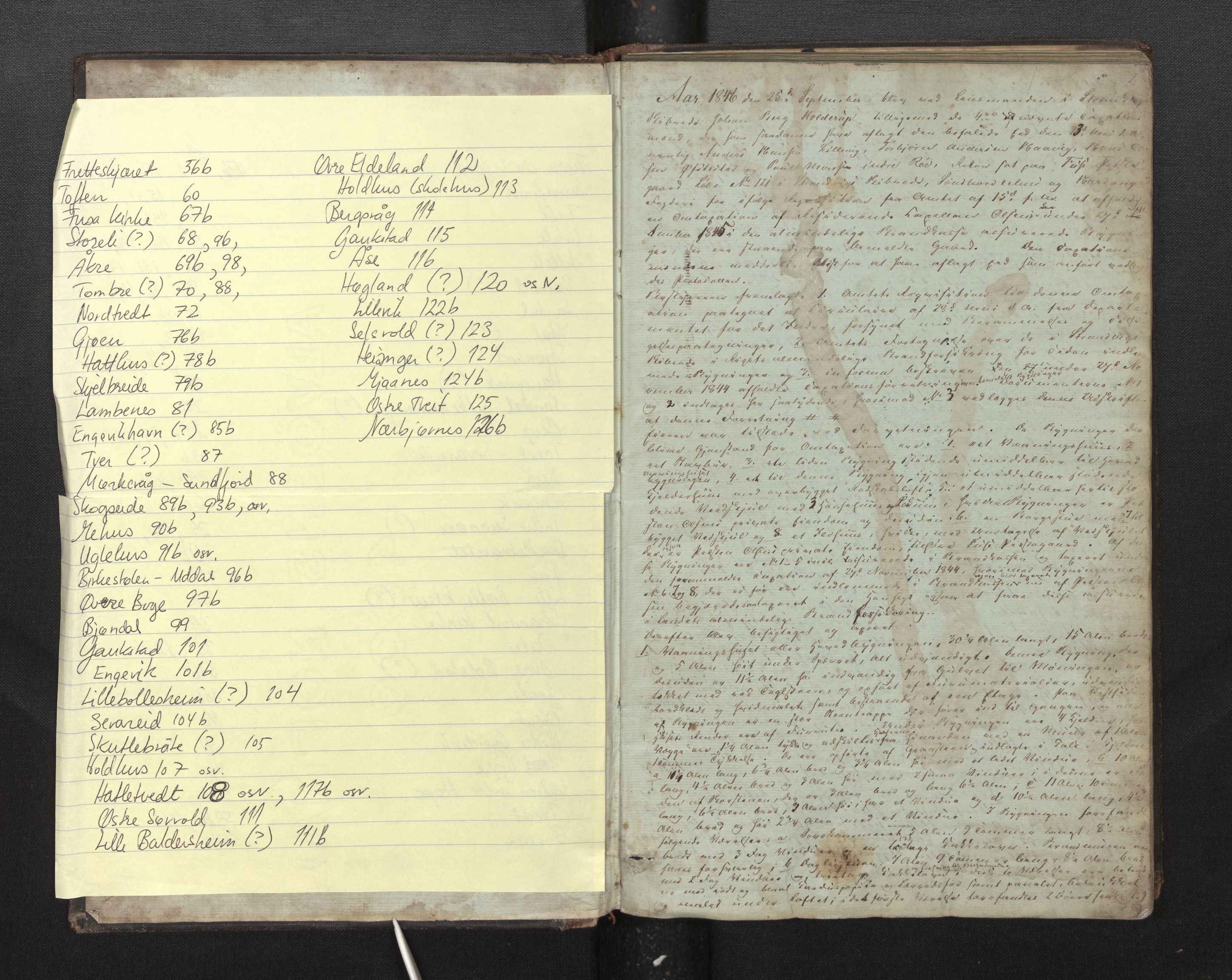 Lensmannen i Fusa, AV/SAB-A-32401/1/0012/L0001: Branntakstprotokoll, 1846-1878, p. 1a