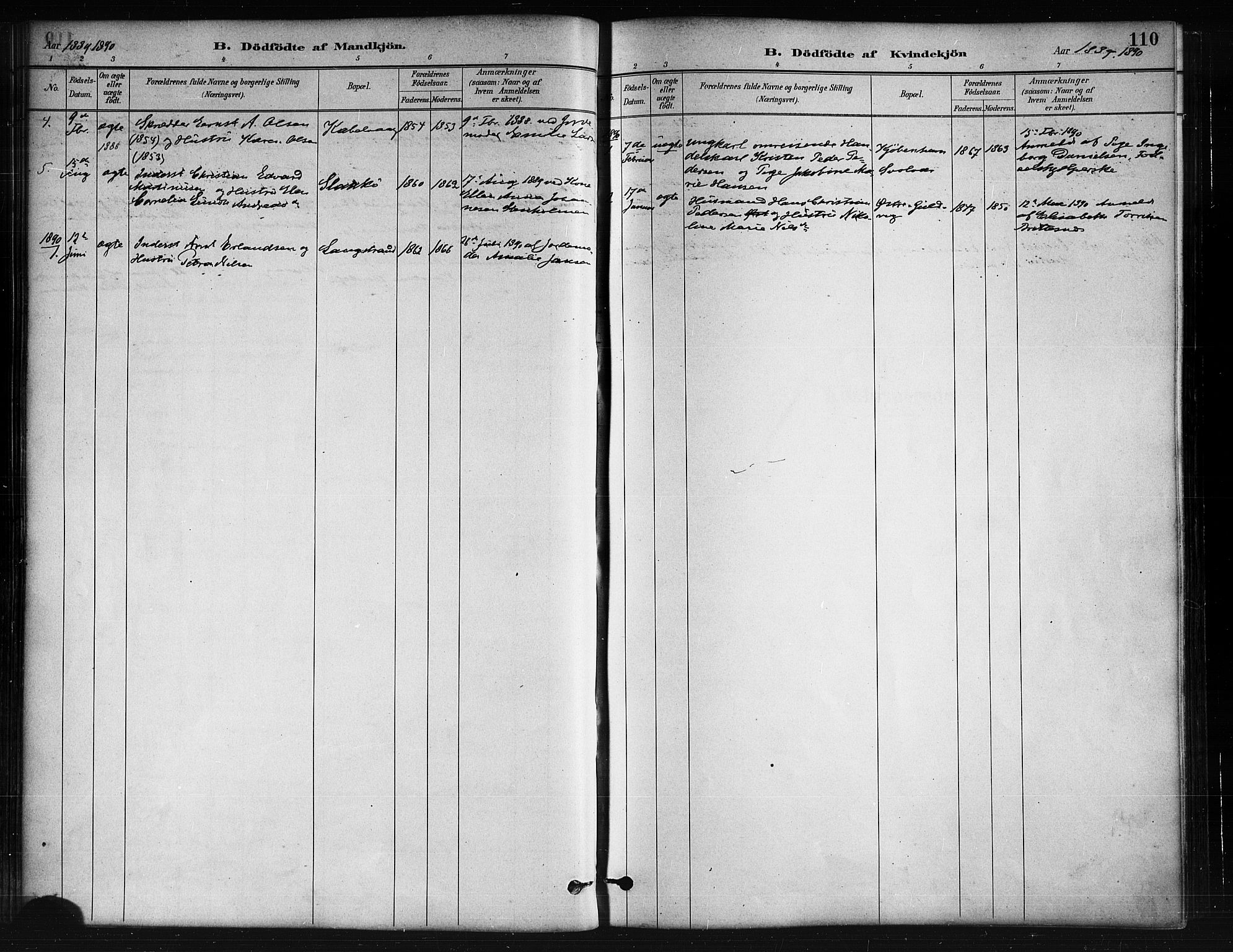 Ministerialprotokoller, klokkerbøker og fødselsregistre - Nordland, AV/SAT-A-1459/874/L1059: Parish register (official) no. 874A03, 1884-1890, p. 110