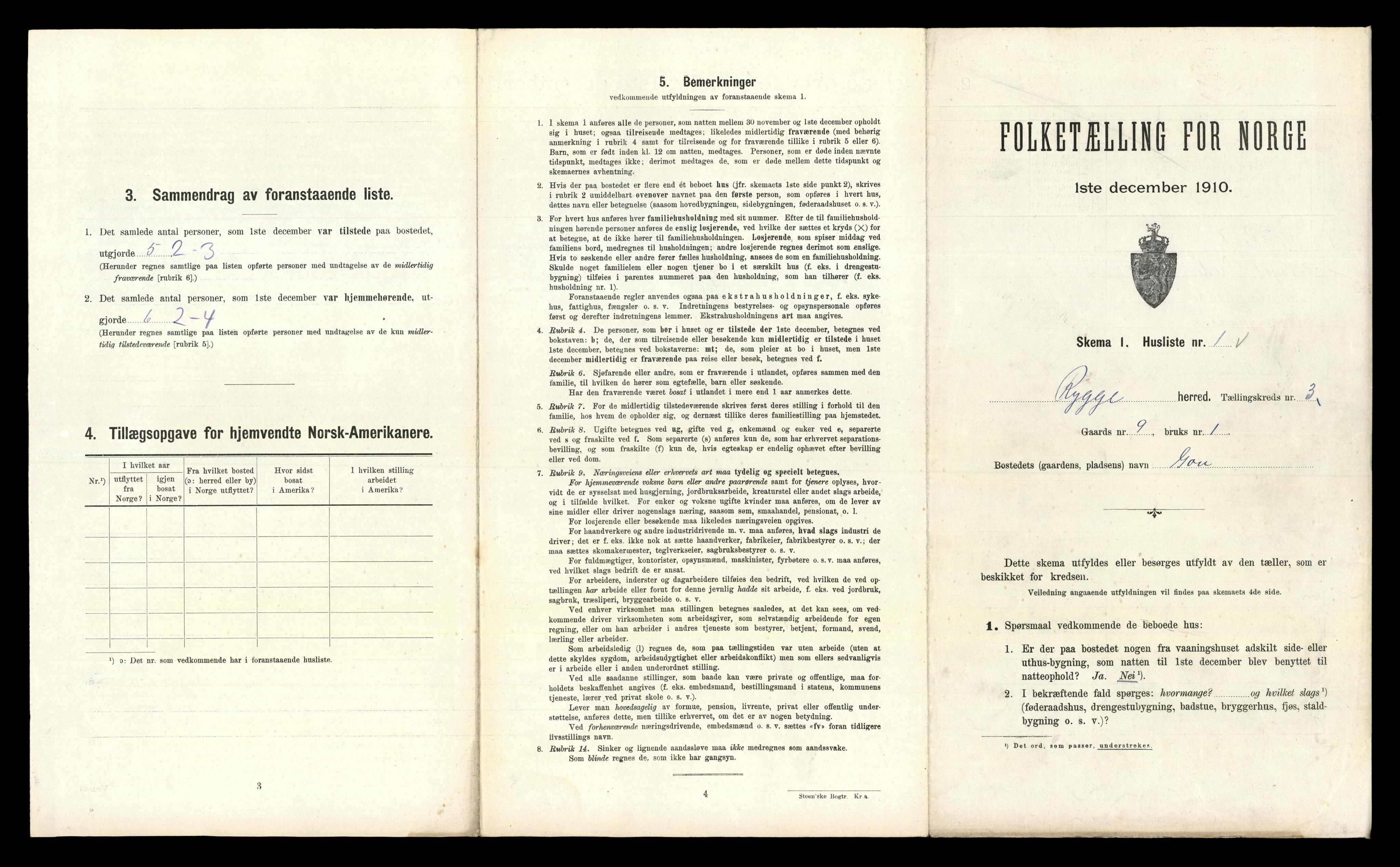 RA, 1910 census for Rygge, 1910, p. 440