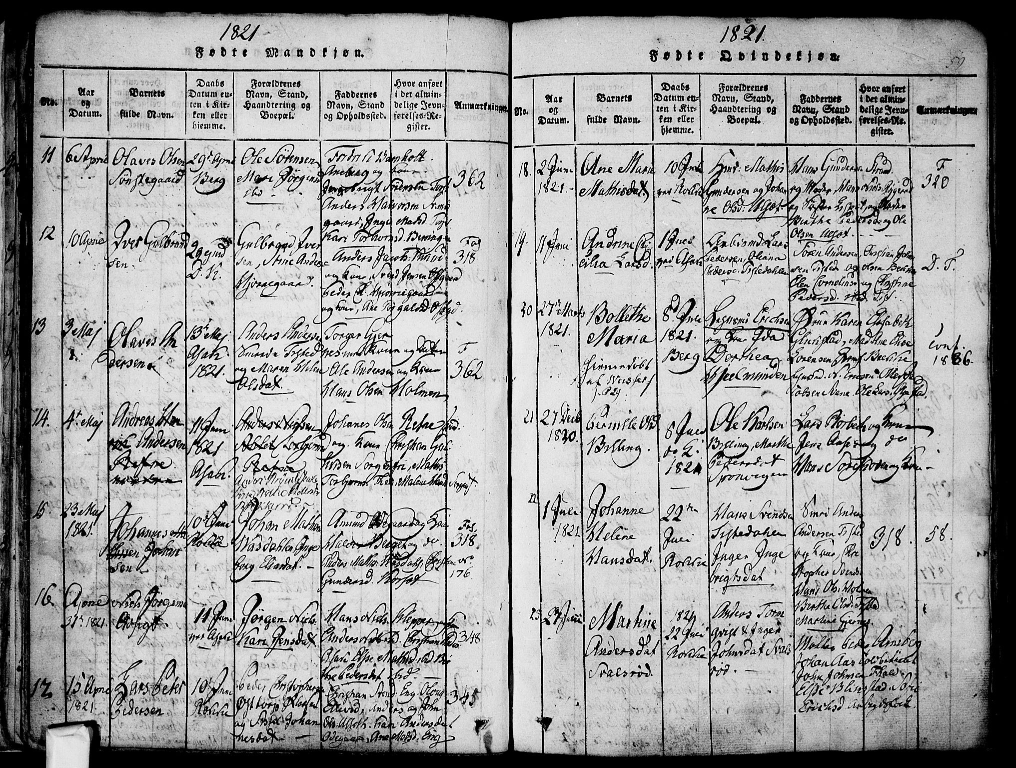 Berg prestekontor Kirkebøker, AV/SAO-A-10902/F/Fa/L0002: Parish register (official) no. I 2, 1815-1831, p. 59