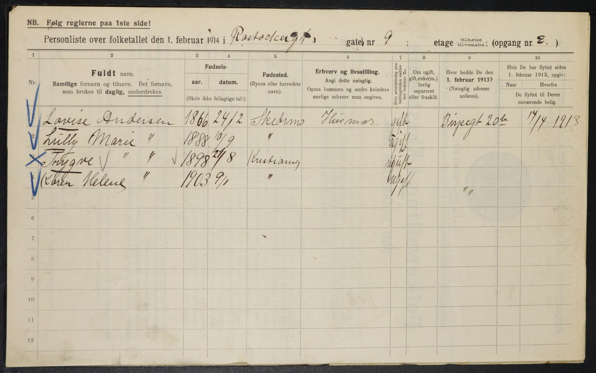 OBA, Municipal Census 1914 for Kristiania, 1914, p. 84483