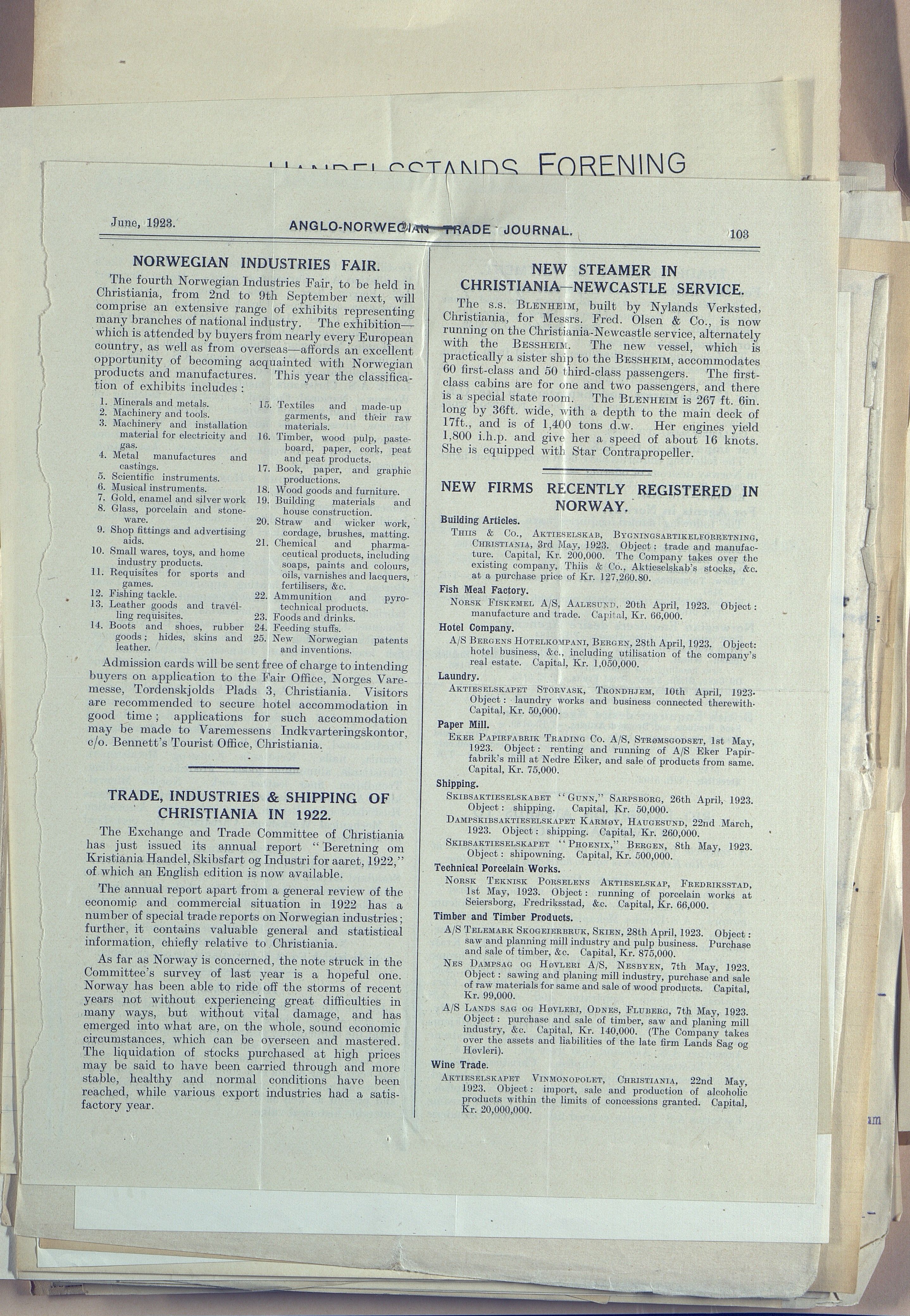 Arendals Byjubileum 1923, AAKS/KA0906-492/E/E01/L0001/0001: Arendals Byjubileum 1923 / Diverse telegrammer m.m. i forbindelse med Arendals byjubileum 1923 - 200 år, 1922-1924