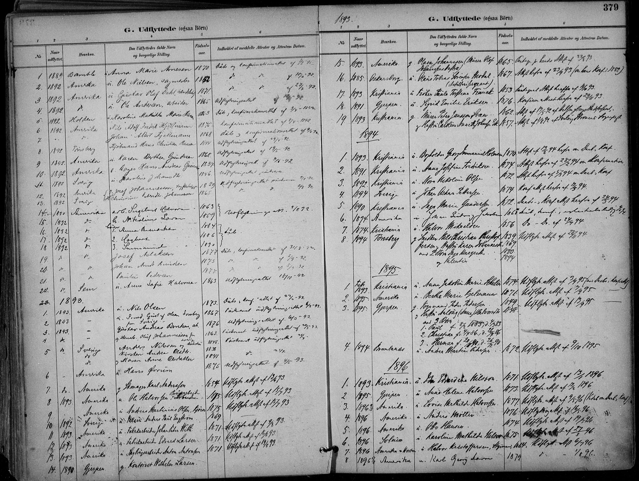 Skien kirkebøker, AV/SAKO-A-302/F/Fa/L0010: Parish register (official) no. 10, 1891-1899, p. 379