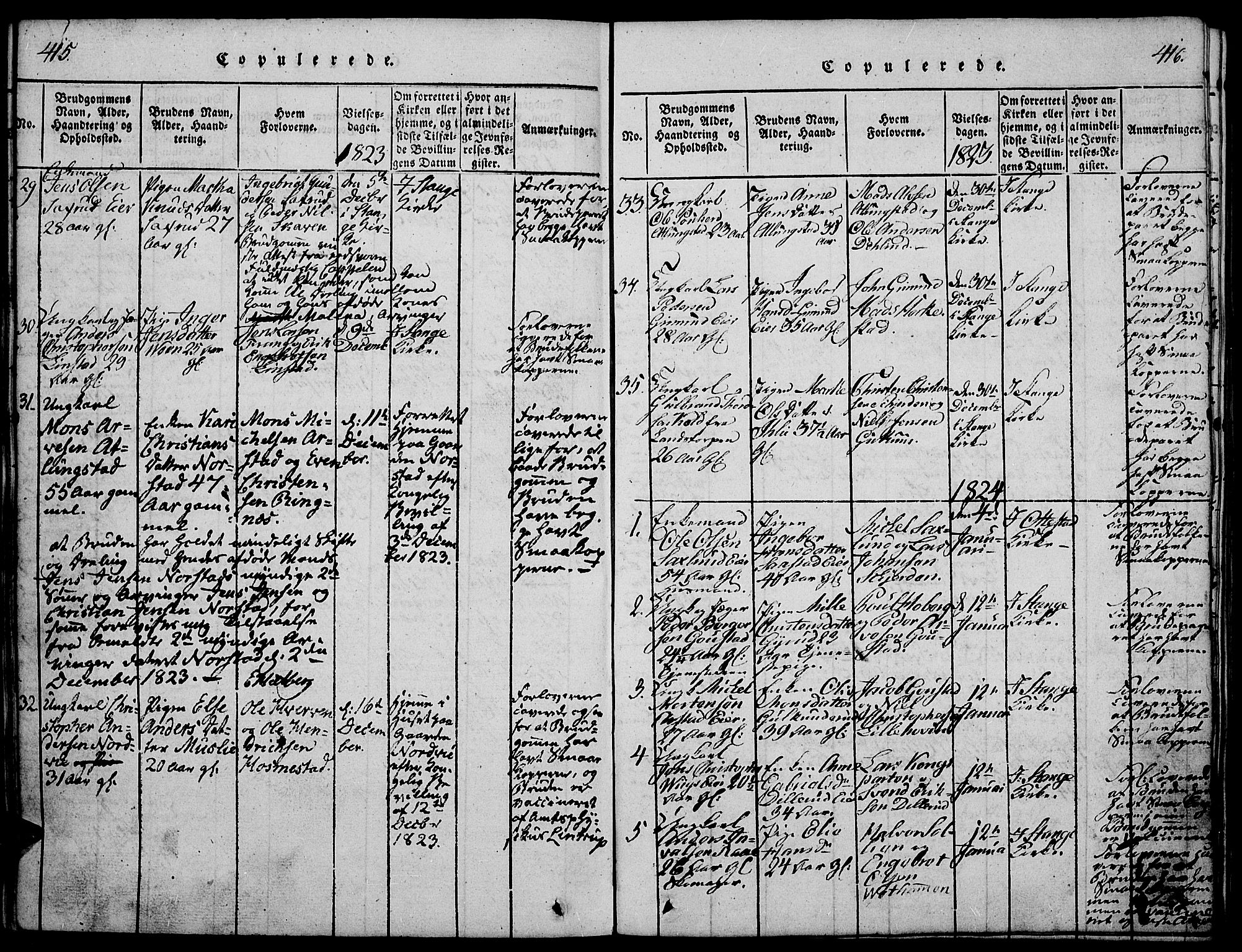 Stange prestekontor, AV/SAH-PREST-002/K/L0008: Parish register (official) no. 8, 1814-1825, p. 415-416