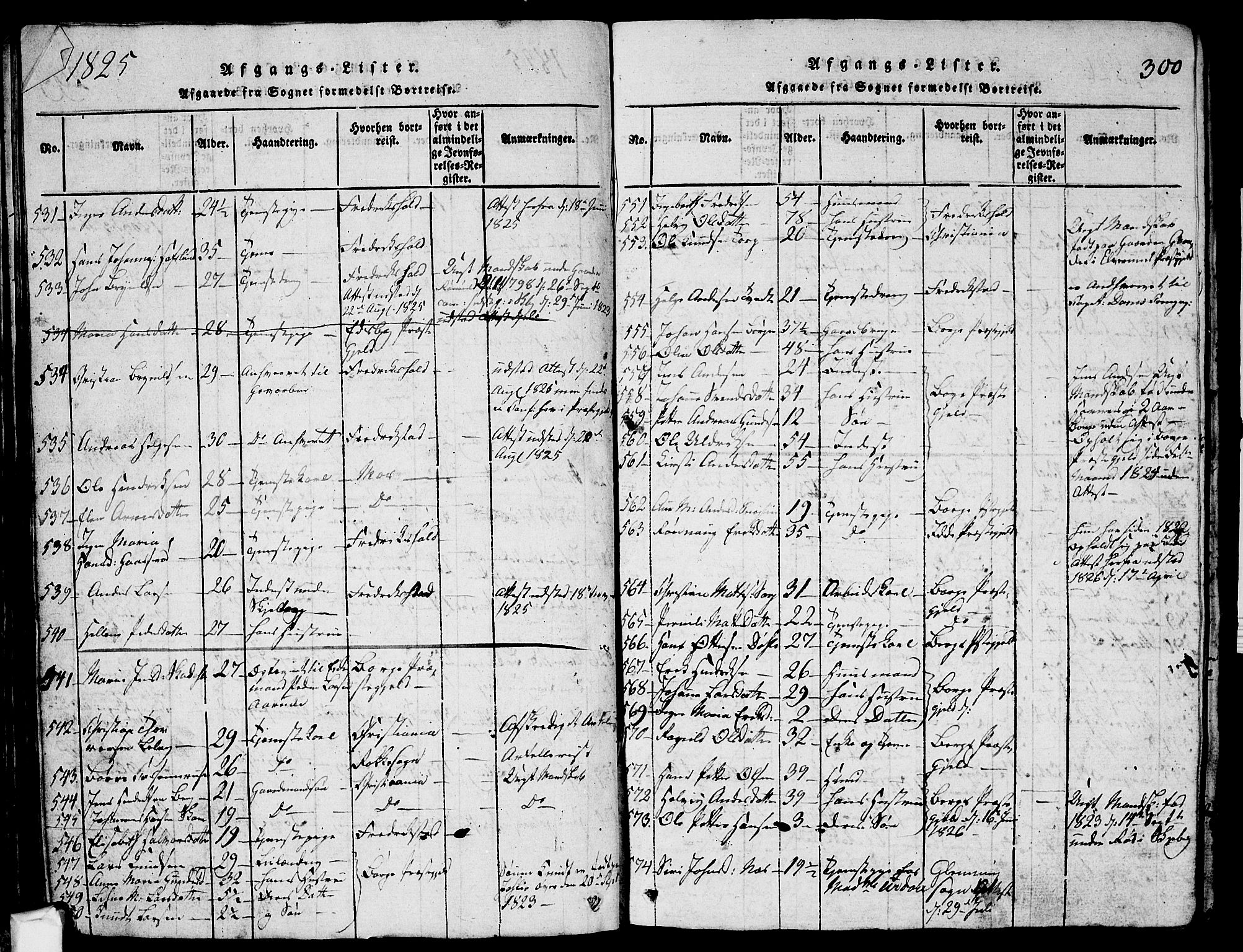 Skjeberg prestekontor Kirkebøker, SAO/A-10923/G/Ga/L0001: Parish register (copy) no. I 1, 1815-1830, p. 300