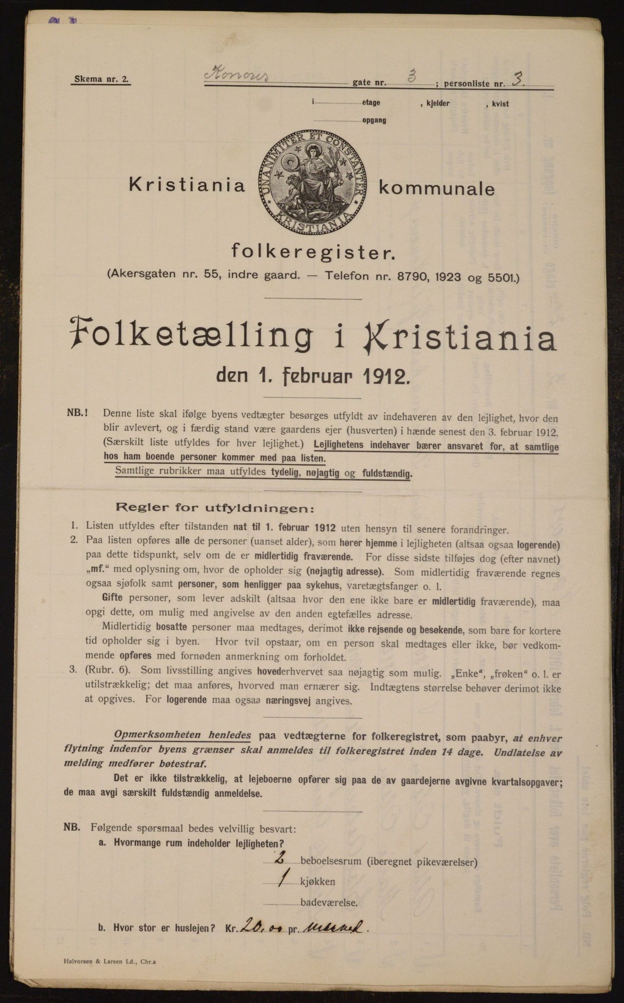 OBA, Municipal Census 1912 for Kristiania, 1912, p. 53289