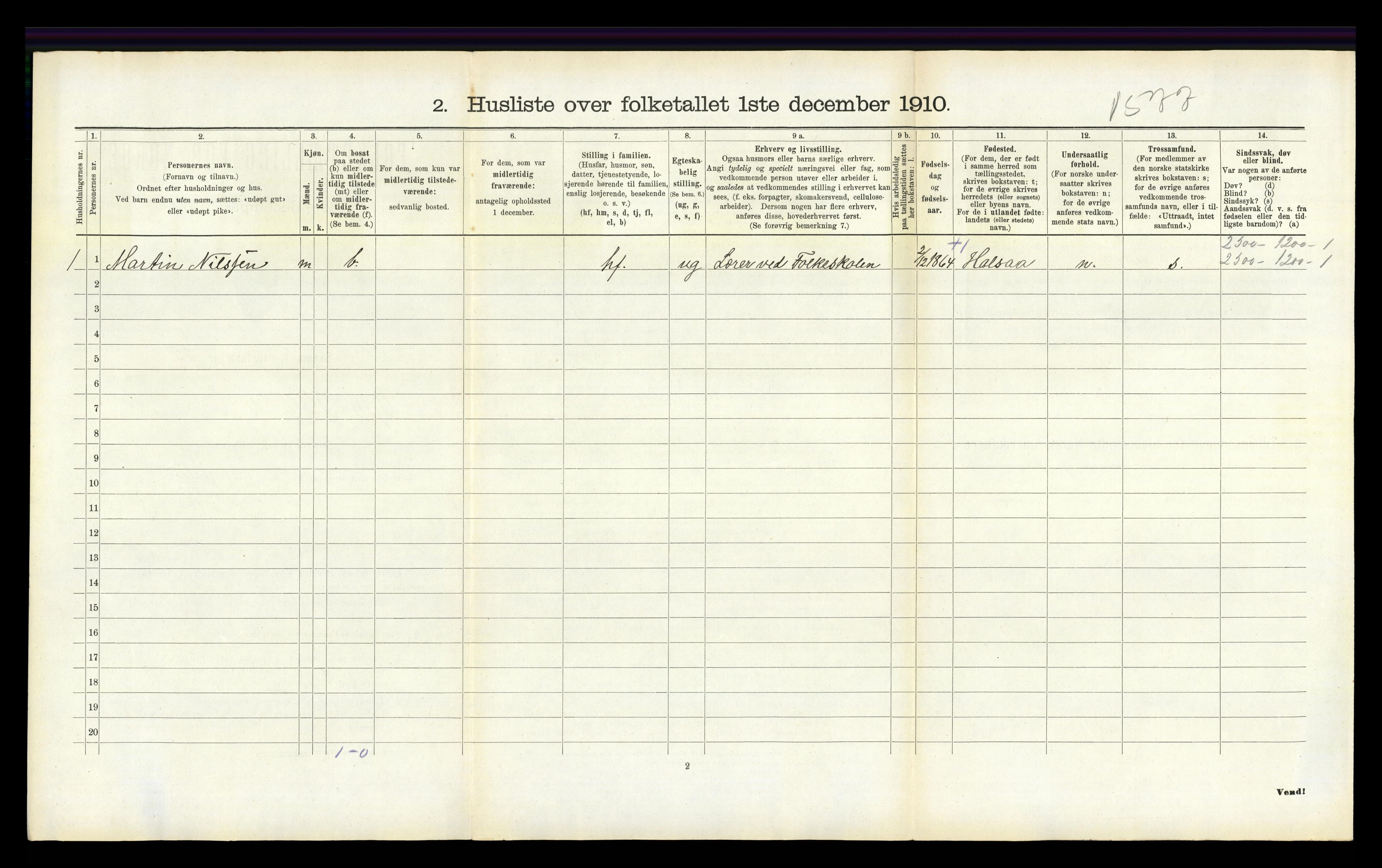 RA, 1910 census for Vestre Moland, 1910, p. 767