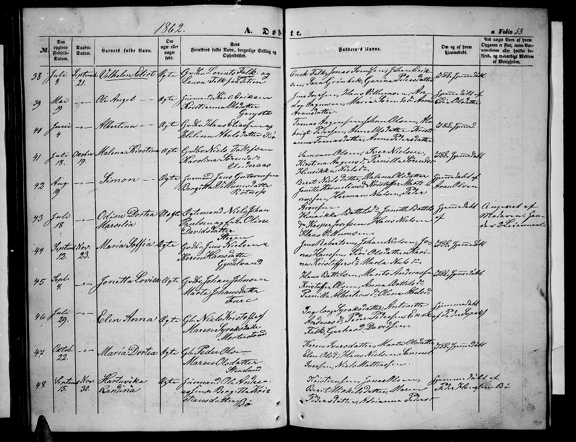 Ministerialprotokoller, klokkerbøker og fødselsregistre - Nordland, SAT/A-1459/855/L0814: Parish register (copy) no. 855C03, 1851-1864, p. 53