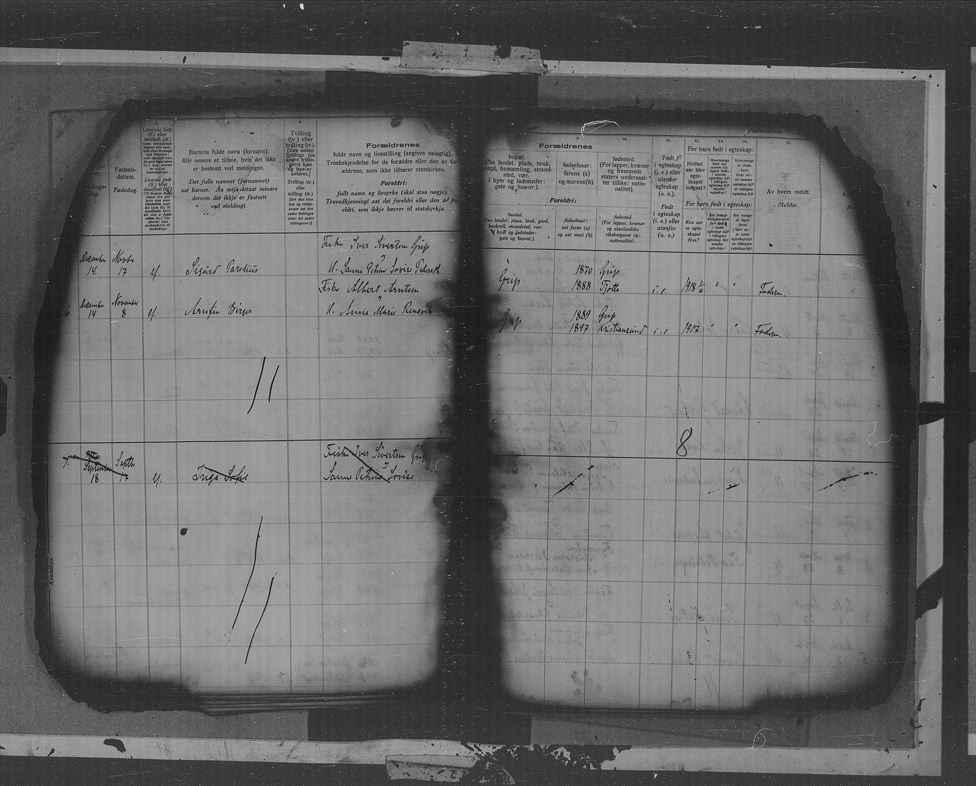 Kristiansund sokneprestkontor, AV/SAT-A-1068/1/II/II4: Birth register no. 38, 1916-1950, p. 8