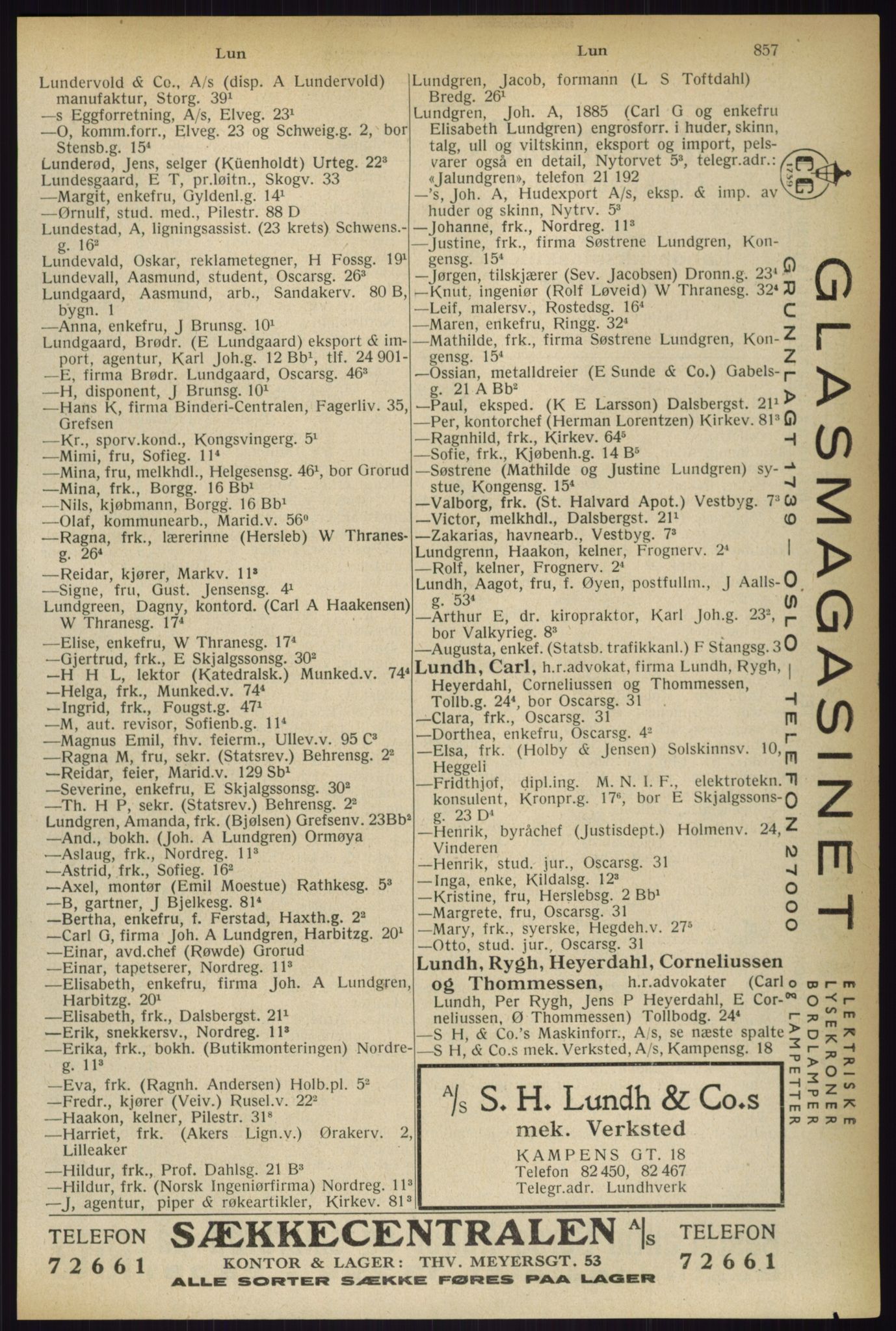 Kristiania/Oslo adressebok, PUBL/-, 1933, p. 857