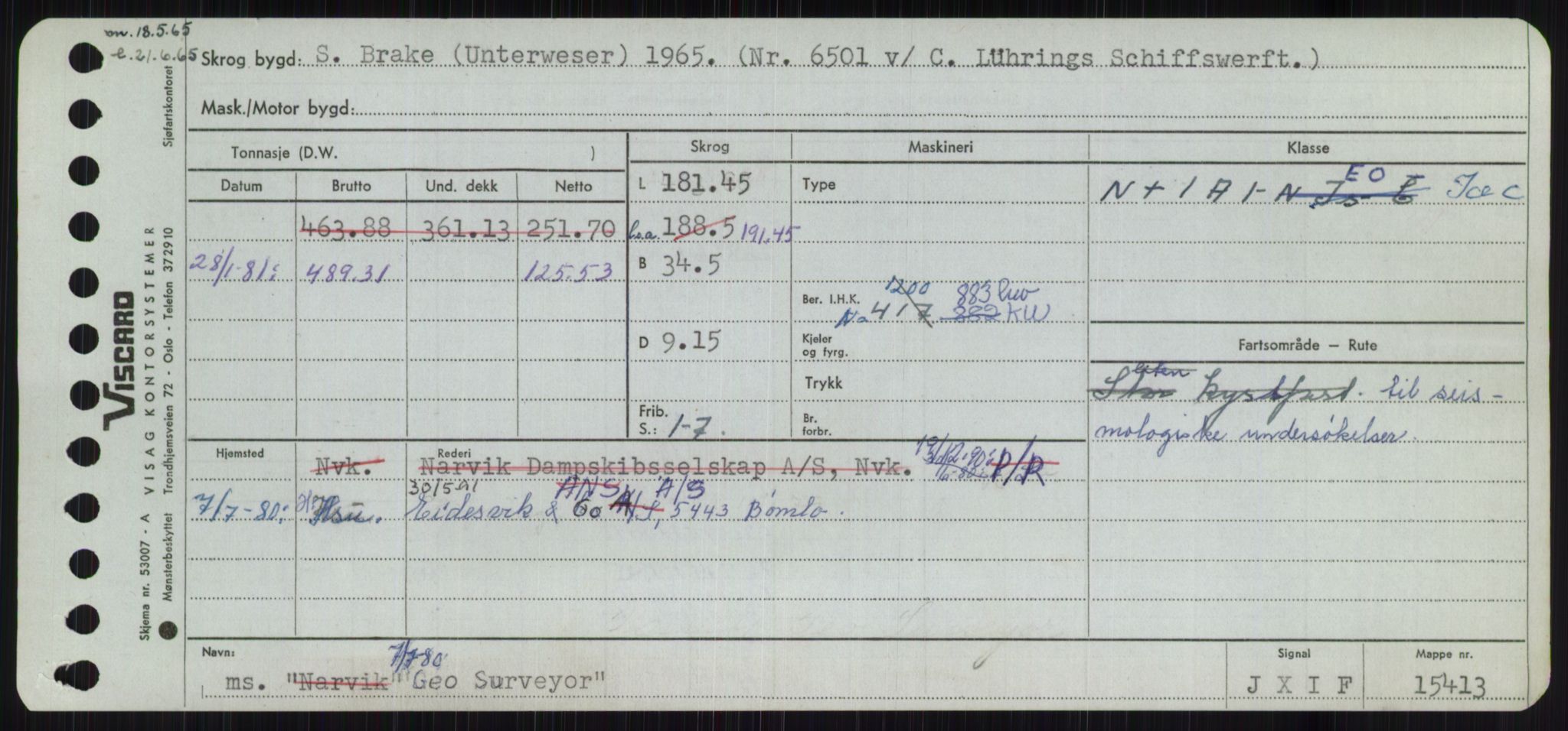 Sjøfartsdirektoratet med forløpere, Skipsmålingen, RA/S-1627/H/Ha/L0002/0002: Fartøy, Eik-Hill / Fartøy, G-Hill, p. 83