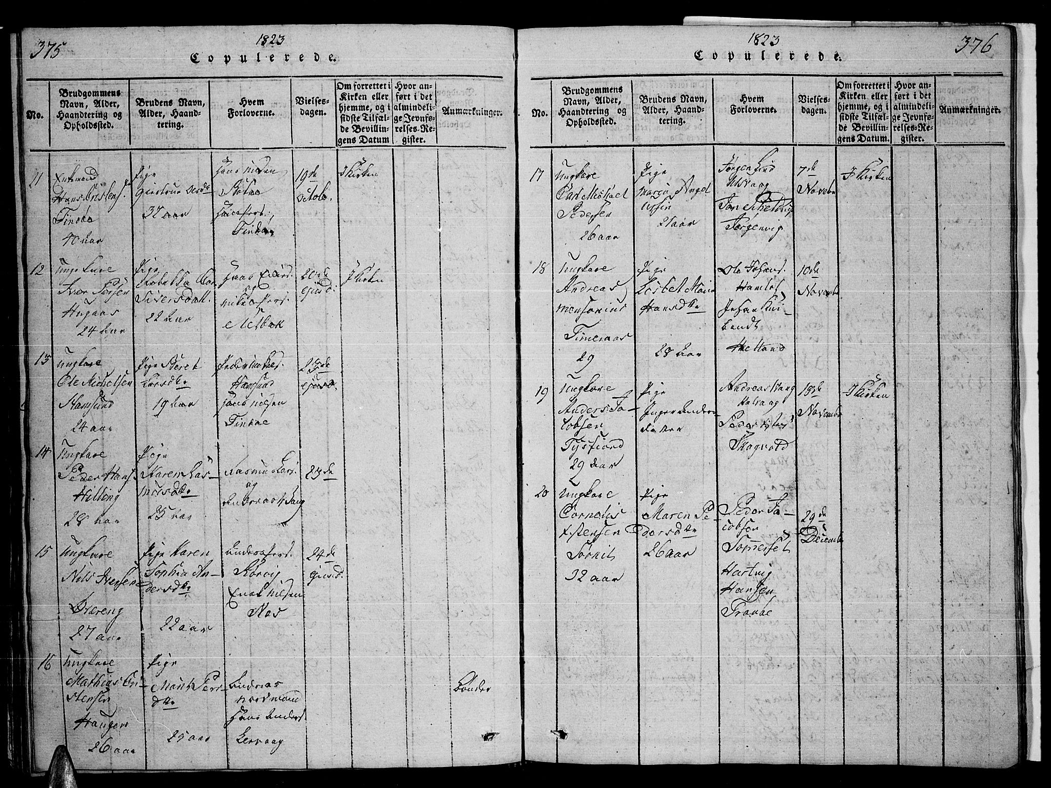 Ministerialprotokoller, klokkerbøker og fødselsregistre - Nordland, AV/SAT-A-1459/859/L0855: Parish register (copy) no. 859C01, 1821-1839, p. 375-376