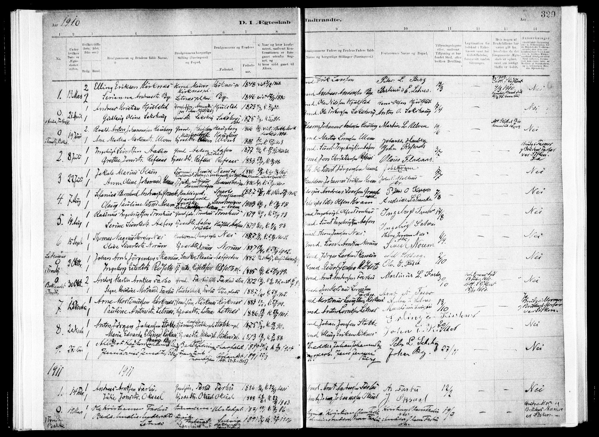 Ministerialprotokoller, klokkerbøker og fødselsregistre - Nord-Trøndelag, SAT/A-1458/730/L0285: Parish register (official) no. 730A10, 1879-1914, p. 329