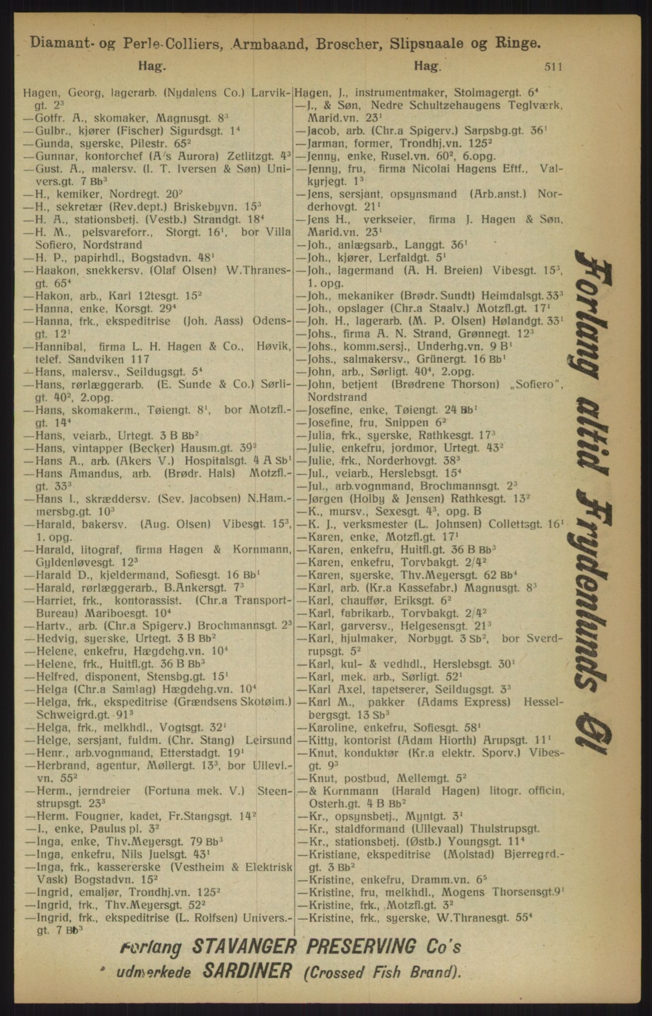 Kristiania/Oslo adressebok, PUBL/-, 1915, p. 511