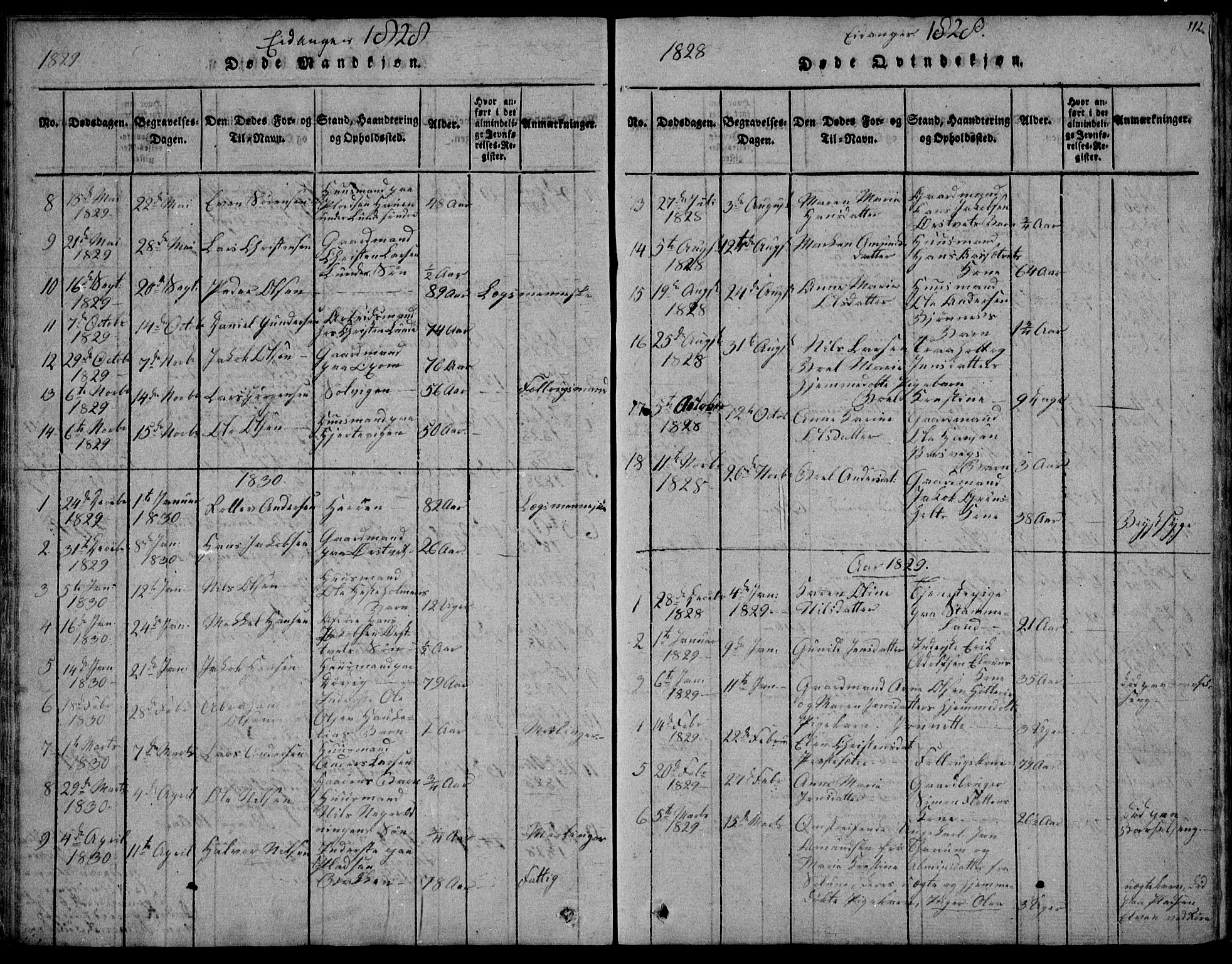 Eidanger kirkebøker, AV/SAKO-A-261/F/Fa/L0007: Parish register (official) no. 7, 1814-1831, p. 112