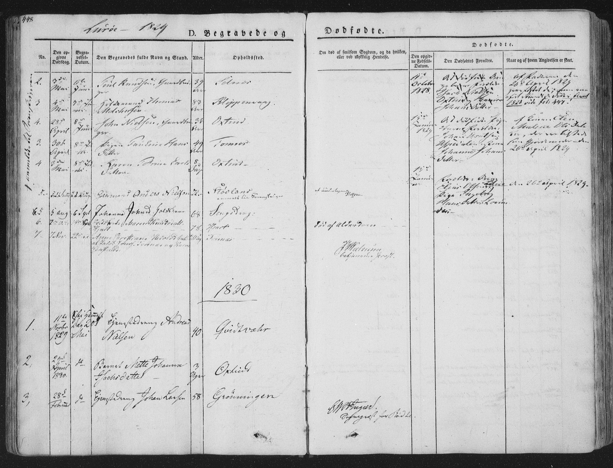 Ministerialprotokoller, klokkerbøker og fødselsregistre - Nordland, SAT/A-1459/839/L0566: Parish register (official) no. 839A03, 1825-1862, p. 448