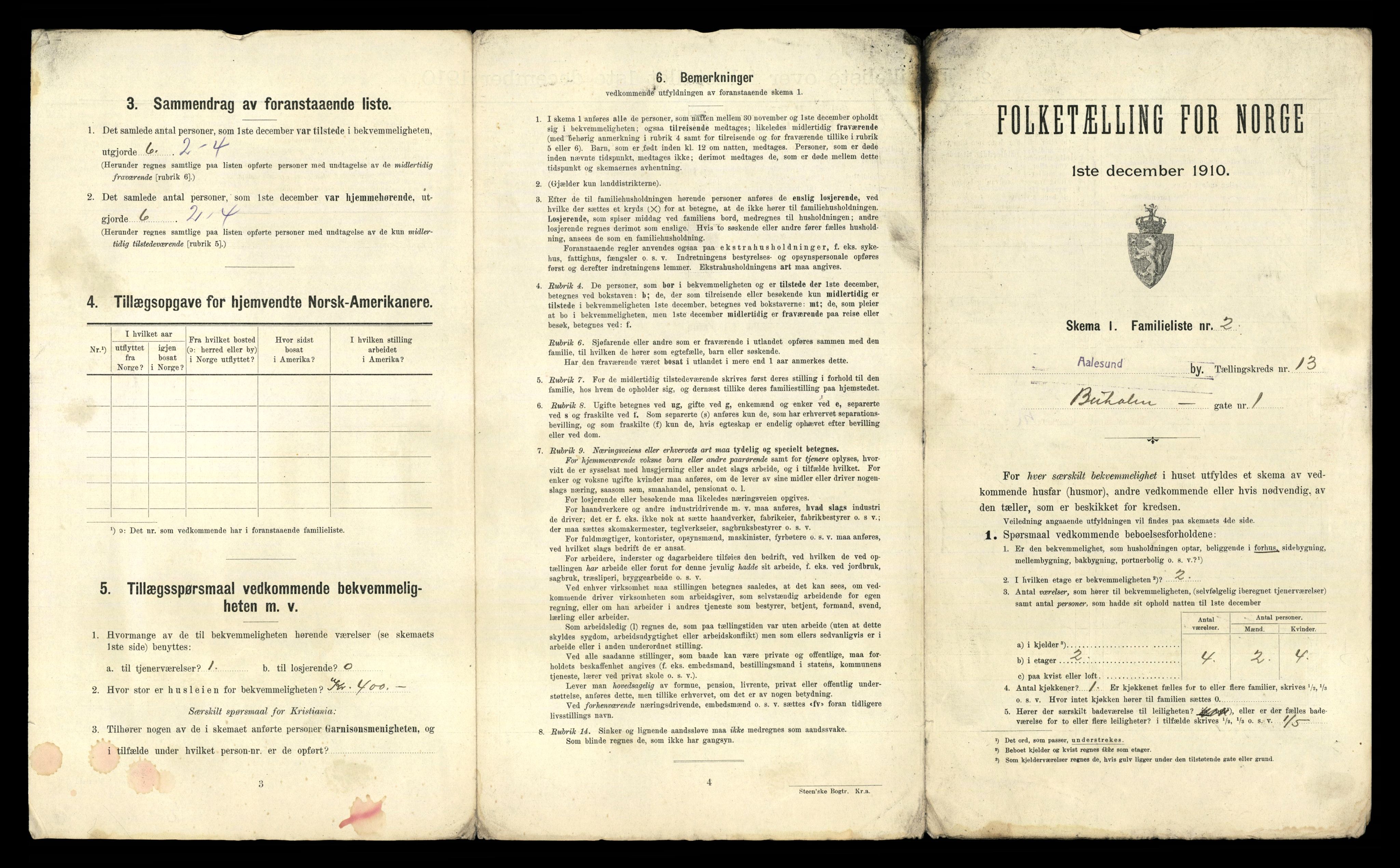 RA, 1910 census for Ålesund, 1910, p. 4761