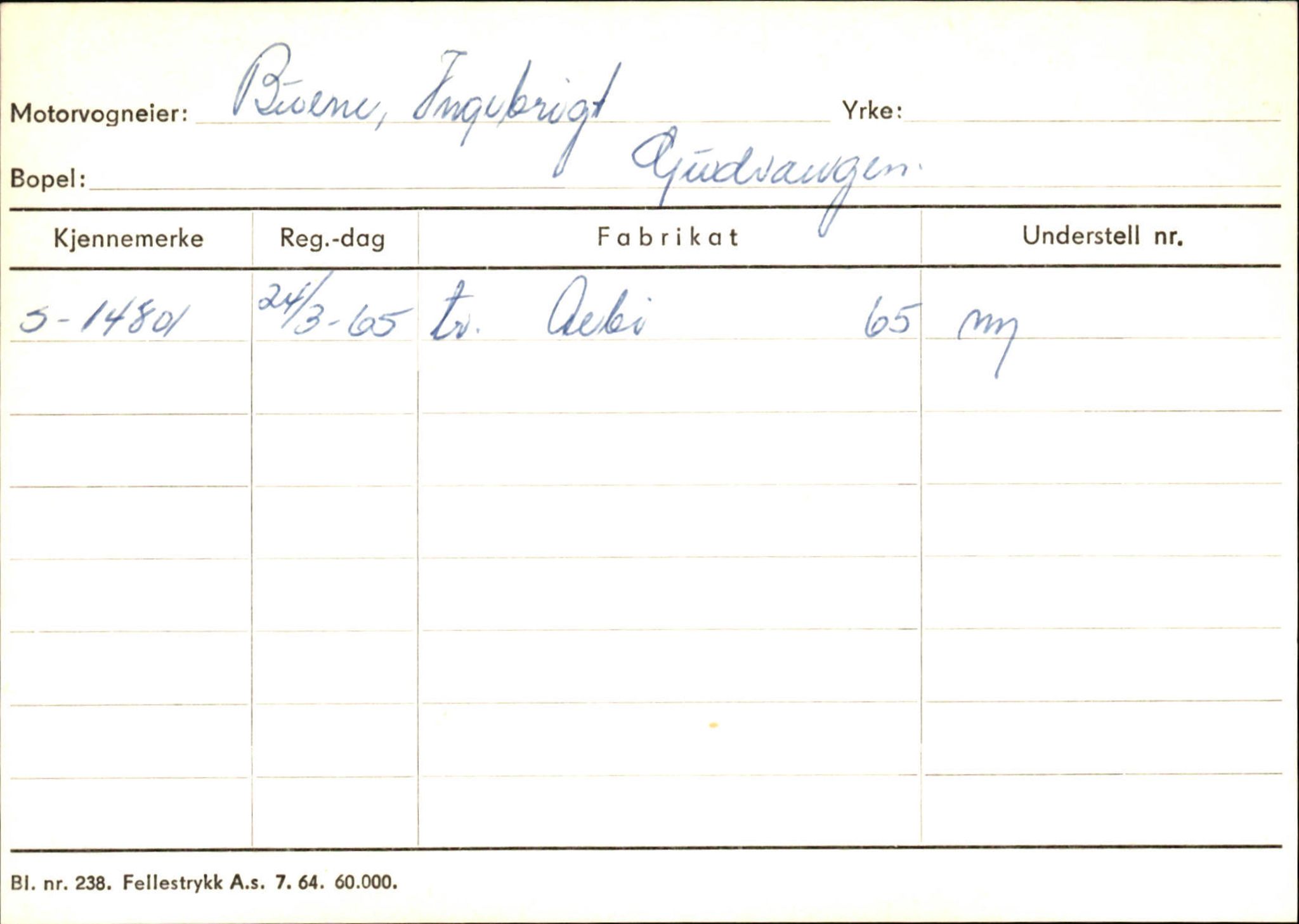 Statens vegvesen, Sogn og Fjordane vegkontor, SAB/A-5301/4/F/L0125: Eigarregister Sogndal V-Å. Aurland A-Å. Fjaler A-N, 1945-1975, p. 515