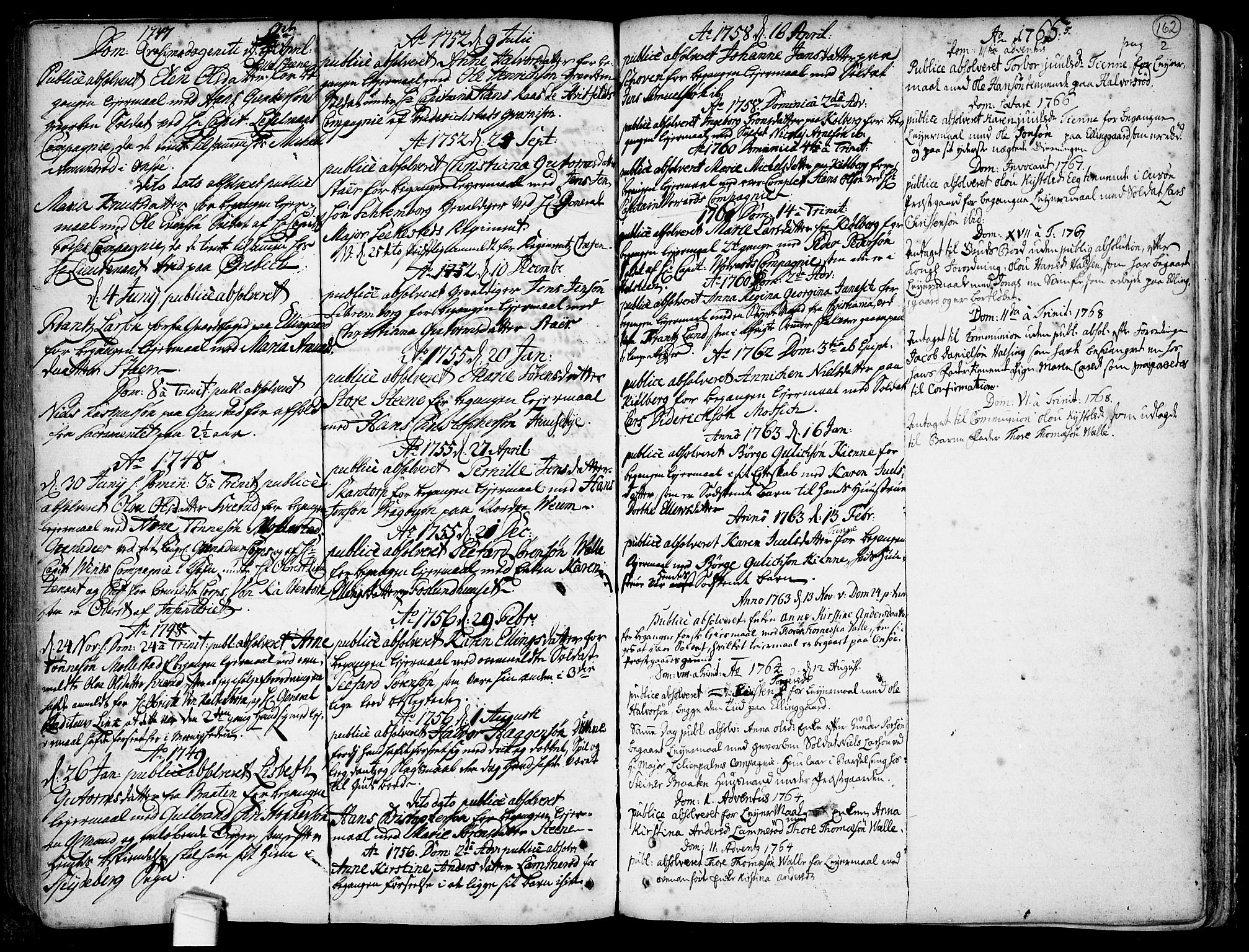Onsøy prestekontor Kirkebøker, SAO/A-10914/F/Fa/L0001: Parish register (official) no. I 1, 1733-1814, p. 162