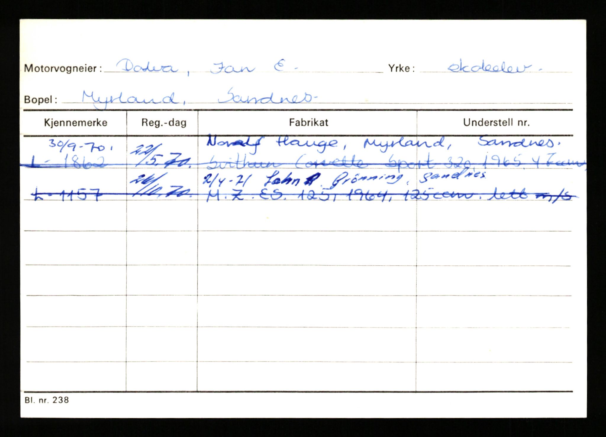 Stavanger trafikkstasjon, AV/SAST-A-101942/0/H/L0006: Dalva - Egersund, 1930-1971, p. 17