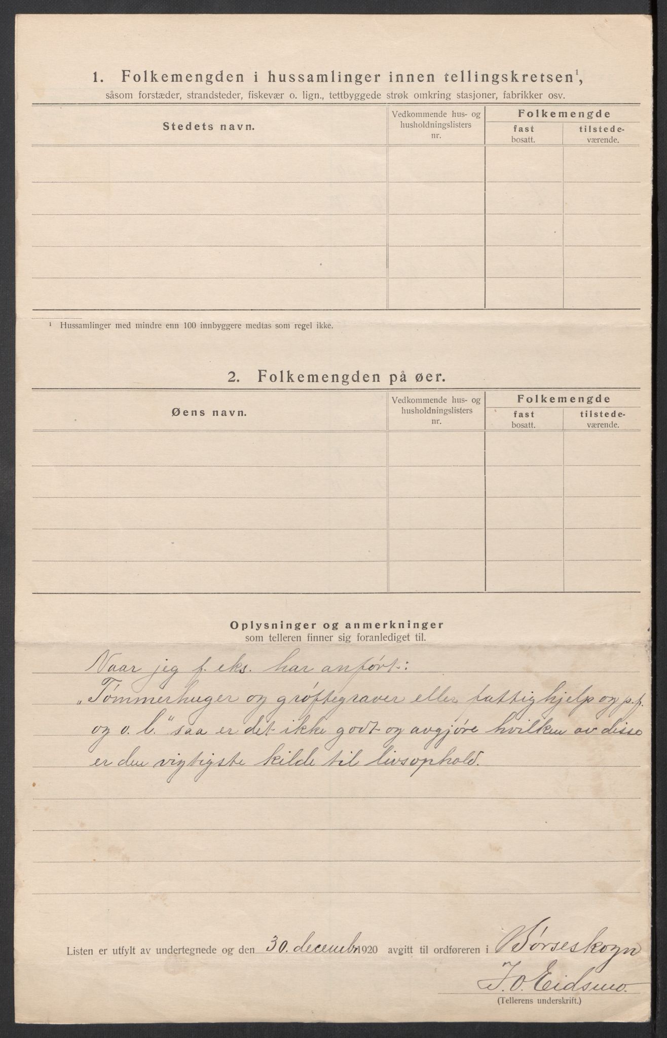 SAT, 1920 census for Børseskogn, 1920, p. 8