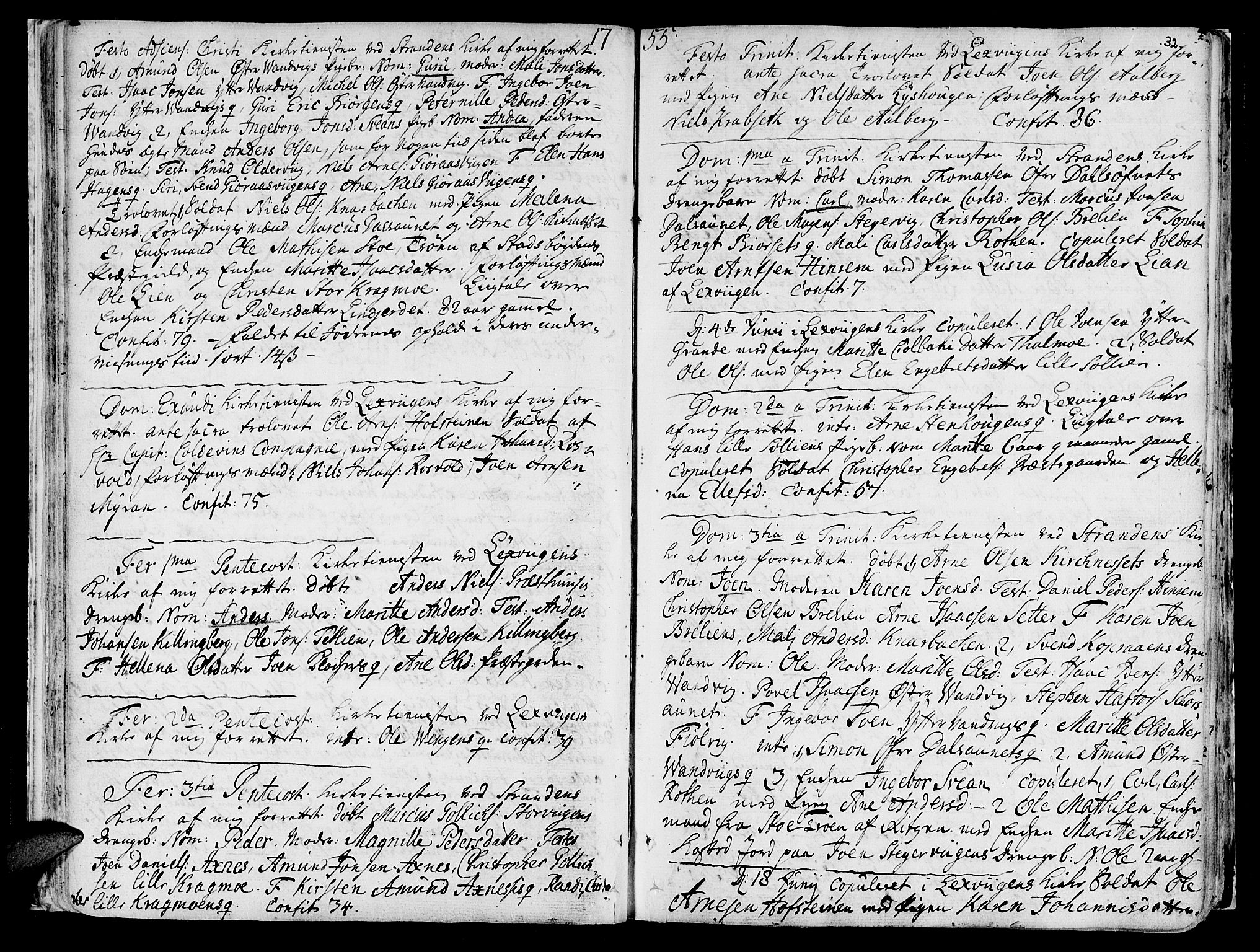 Ministerialprotokoller, klokkerbøker og fødselsregistre - Nord-Trøndelag, AV/SAT-A-1458/701/L0003: Parish register (official) no. 701A03, 1751-1783, p. 32