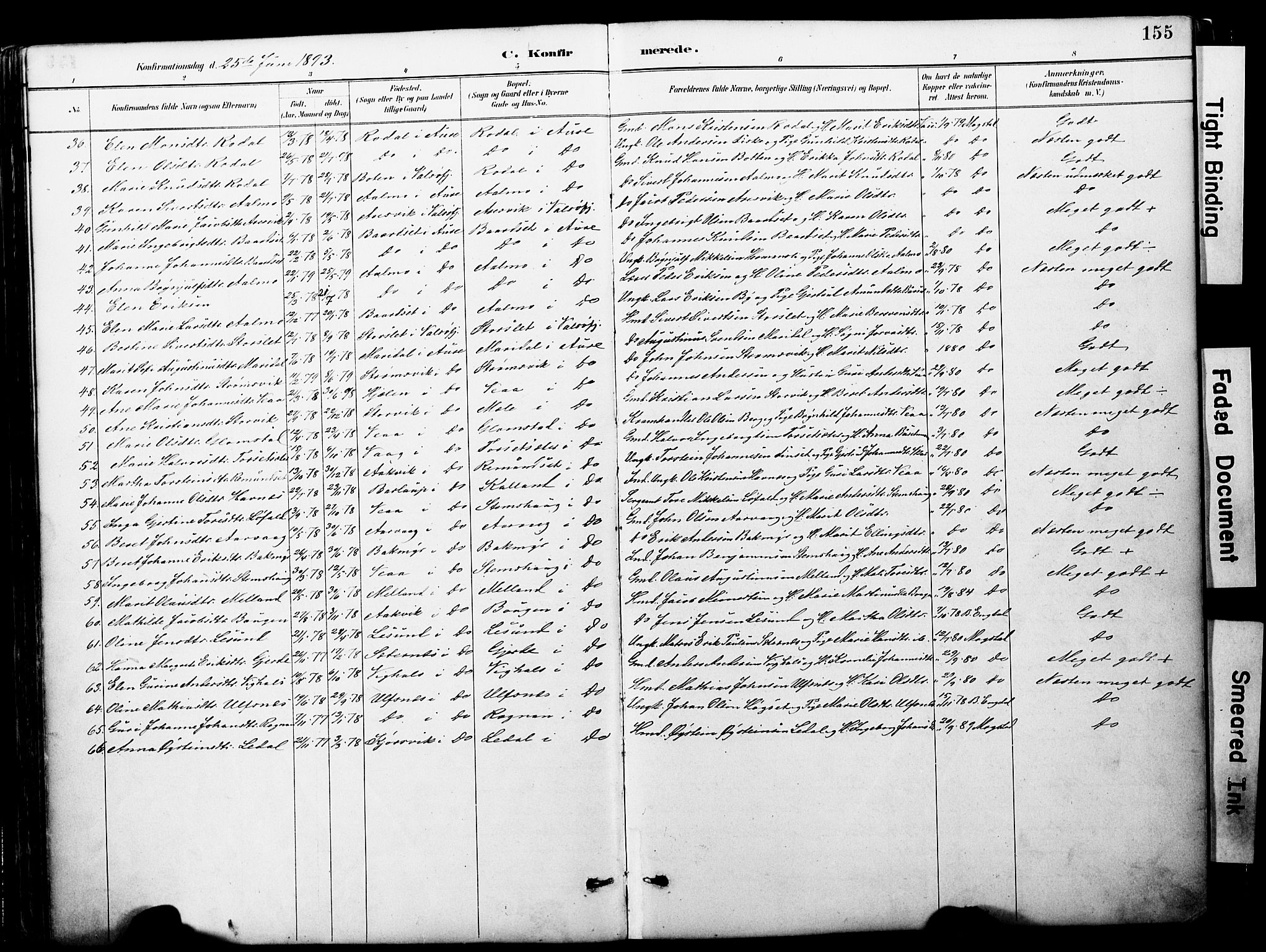 Ministerialprotokoller, klokkerbøker og fødselsregistre - Møre og Romsdal, AV/SAT-A-1454/578/L0907: Parish register (official) no. 578A06, 1887-1904, p. 155