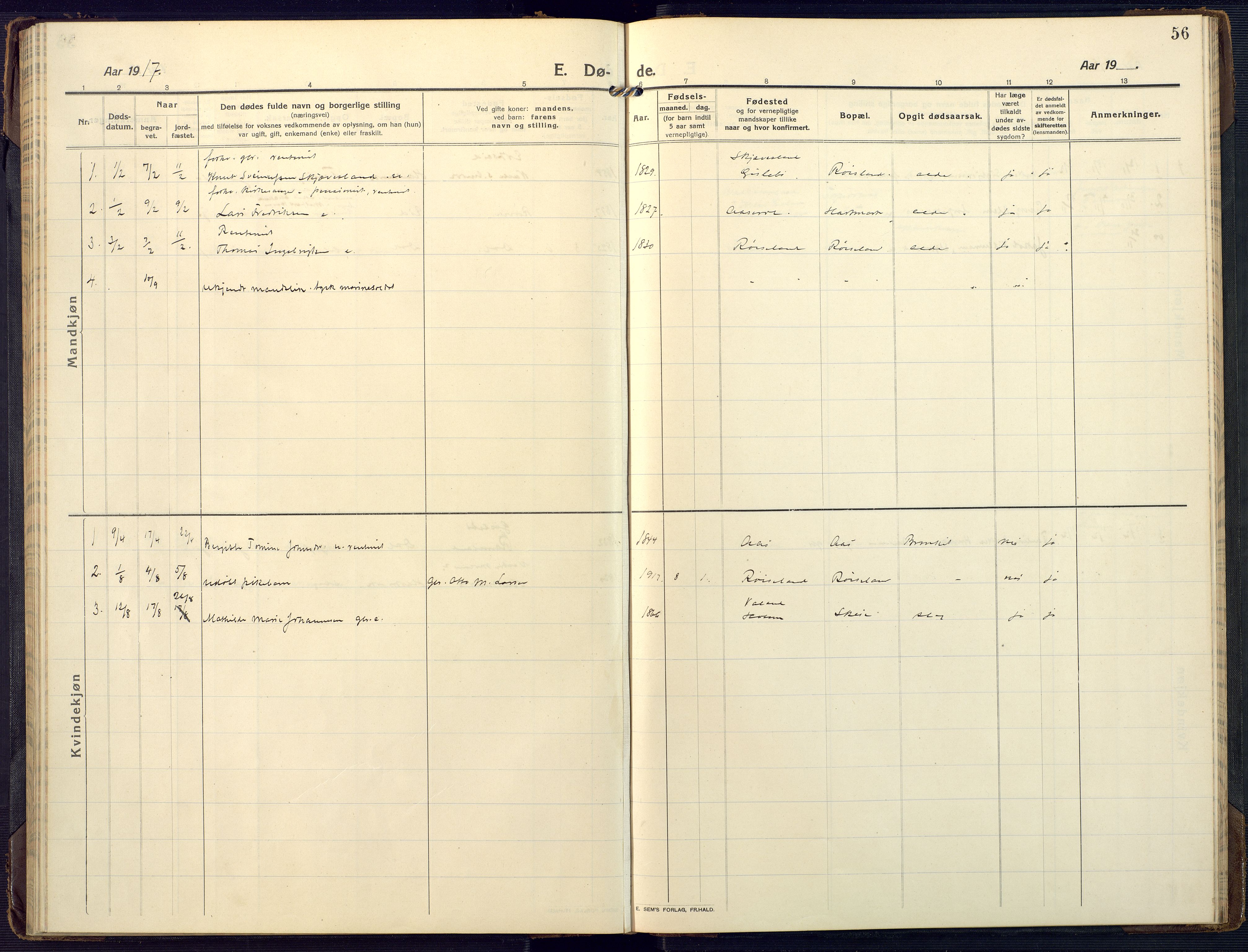 Mandal sokneprestkontor, SAK/1111-0030/F/Fa/Fab/L0003: Parish register (official) no. A 3, 1913-1933, p. 56