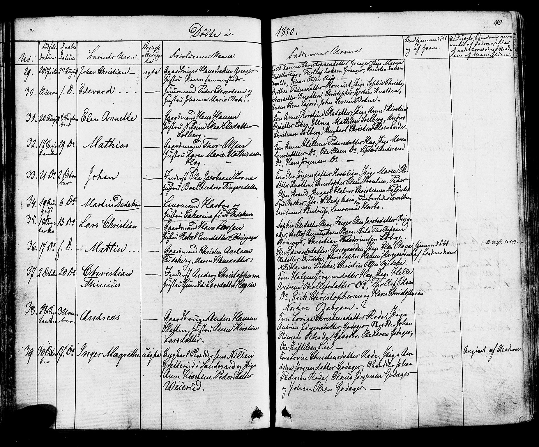 Botne kirkebøker, AV/SAKO-A-340/F/Fa/L0006: Parish register (official) no. I 6, 1836-1877, p. 42