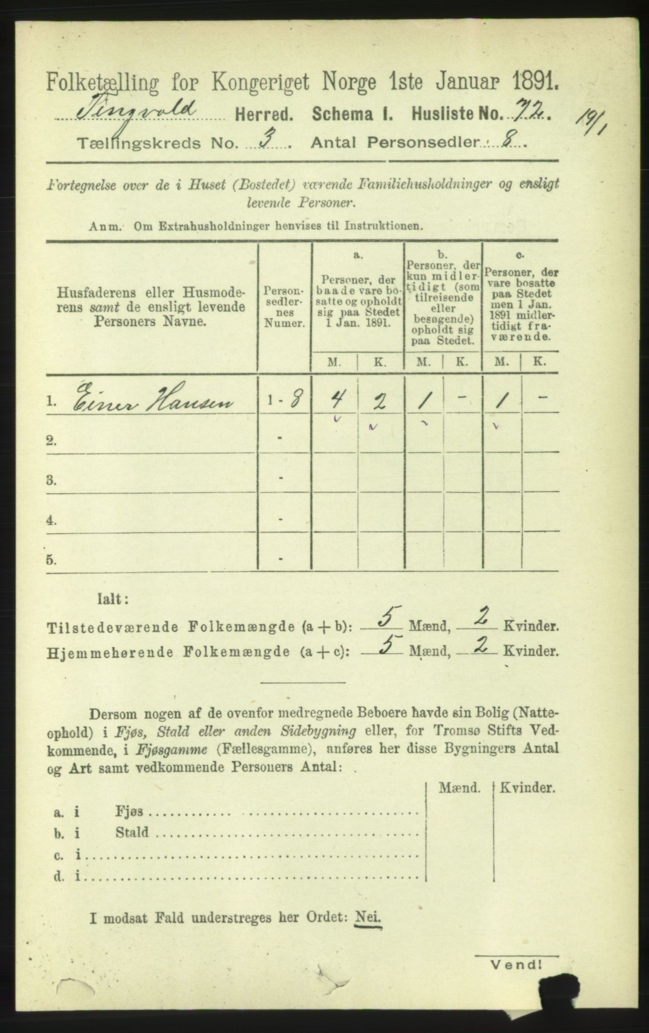 RA, 1891 census for 1560 Tingvoll, 1891, p. 981