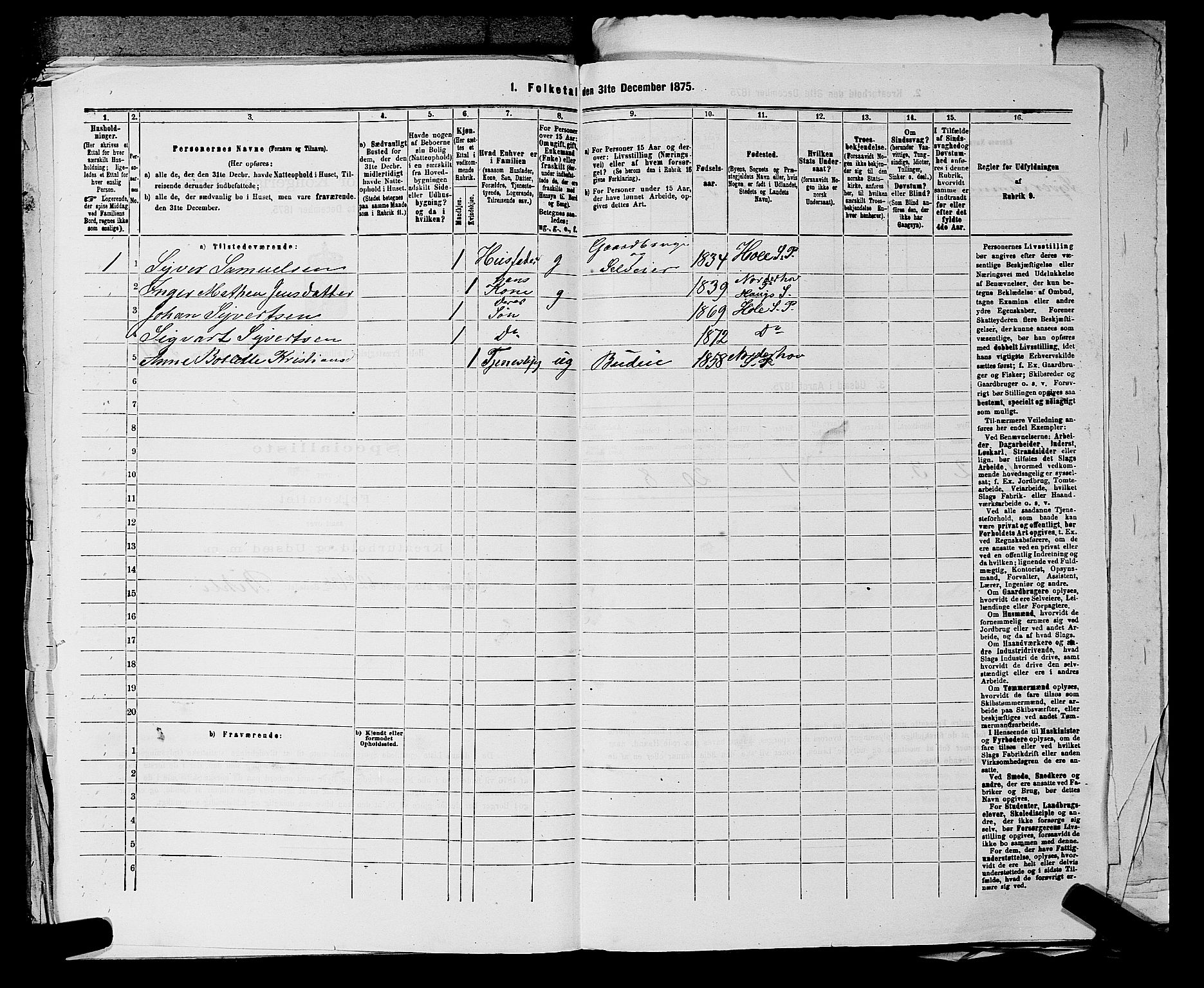 SAKO, 1875 census for 0612P Hole, 1875, p. 628