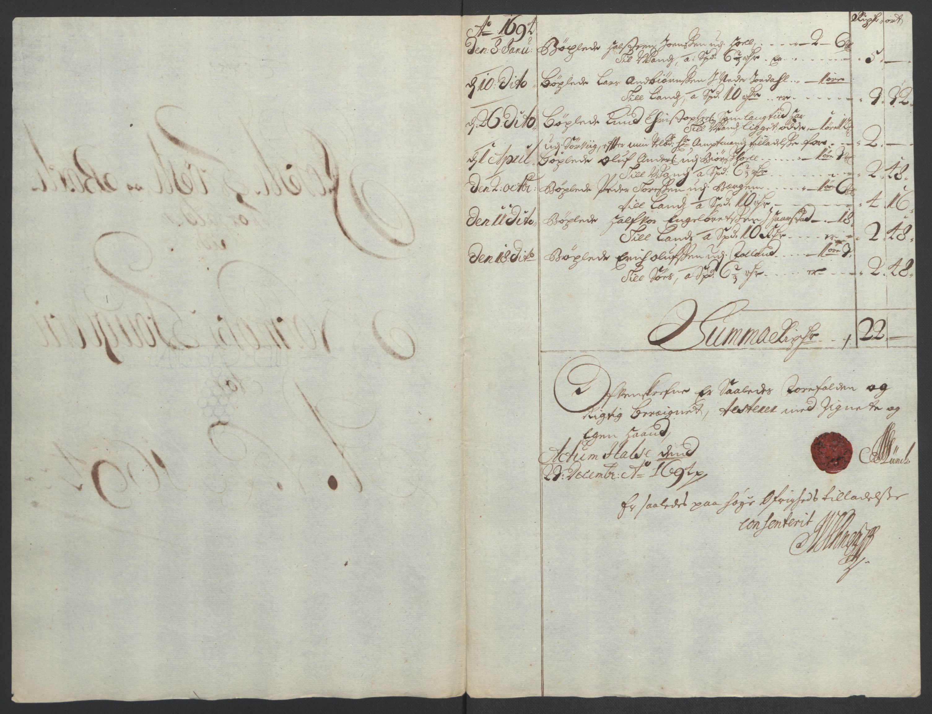 Rentekammeret inntil 1814, Reviderte regnskaper, Fogderegnskap, RA/EA-4092/R56/L3736: Fogderegnskap Nordmøre, 1694-1696, p. 107
