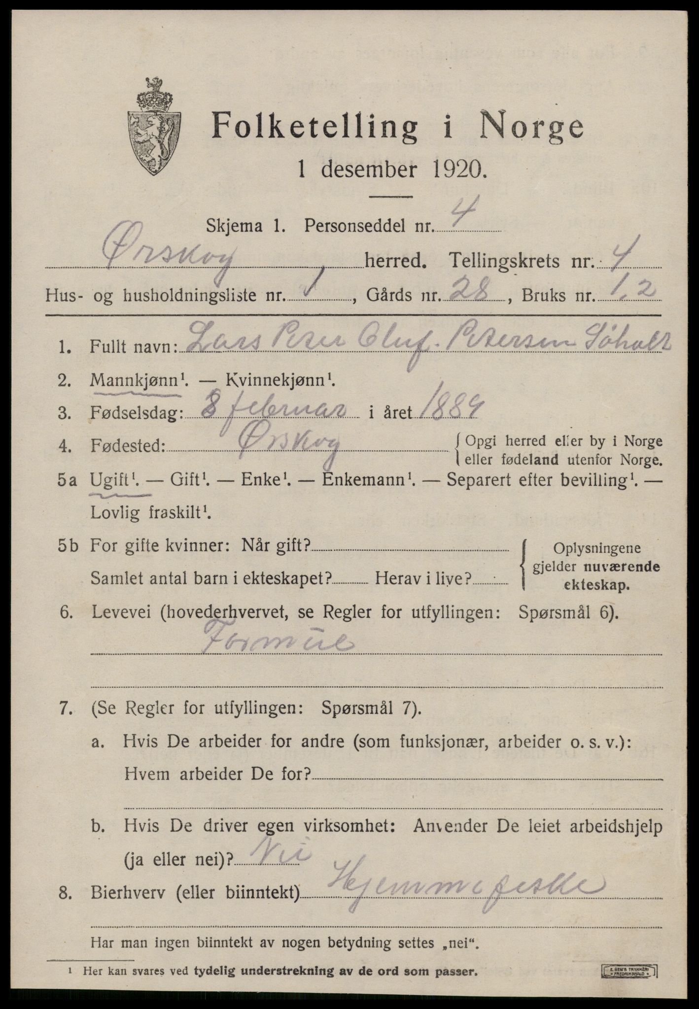 SAT, 1920 census for Ørskog, 1920, p. 2198