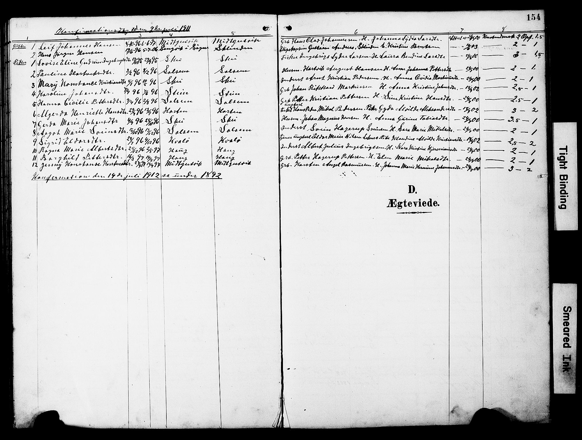 Ministerialprotokoller, klokkerbøker og fødselsregistre - Nord-Trøndelag, AV/SAT-A-1458/788/L0701: Parish register (copy) no. 788C01, 1888-1913, p. 154