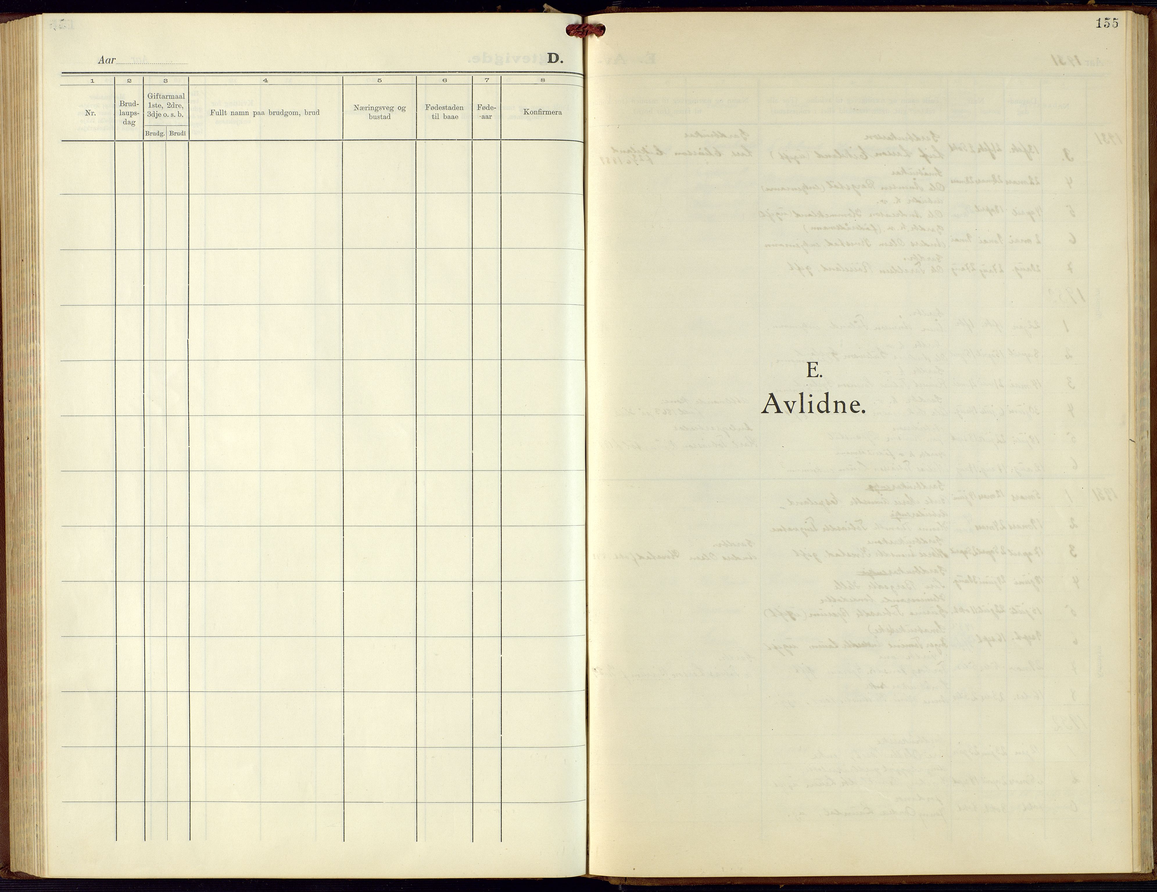 Hægebostad sokneprestkontor, SAK/1111-0024/F/Fb/Fba/L0006: Parish register (copy) no. B 6, 1931-1970, p. 155