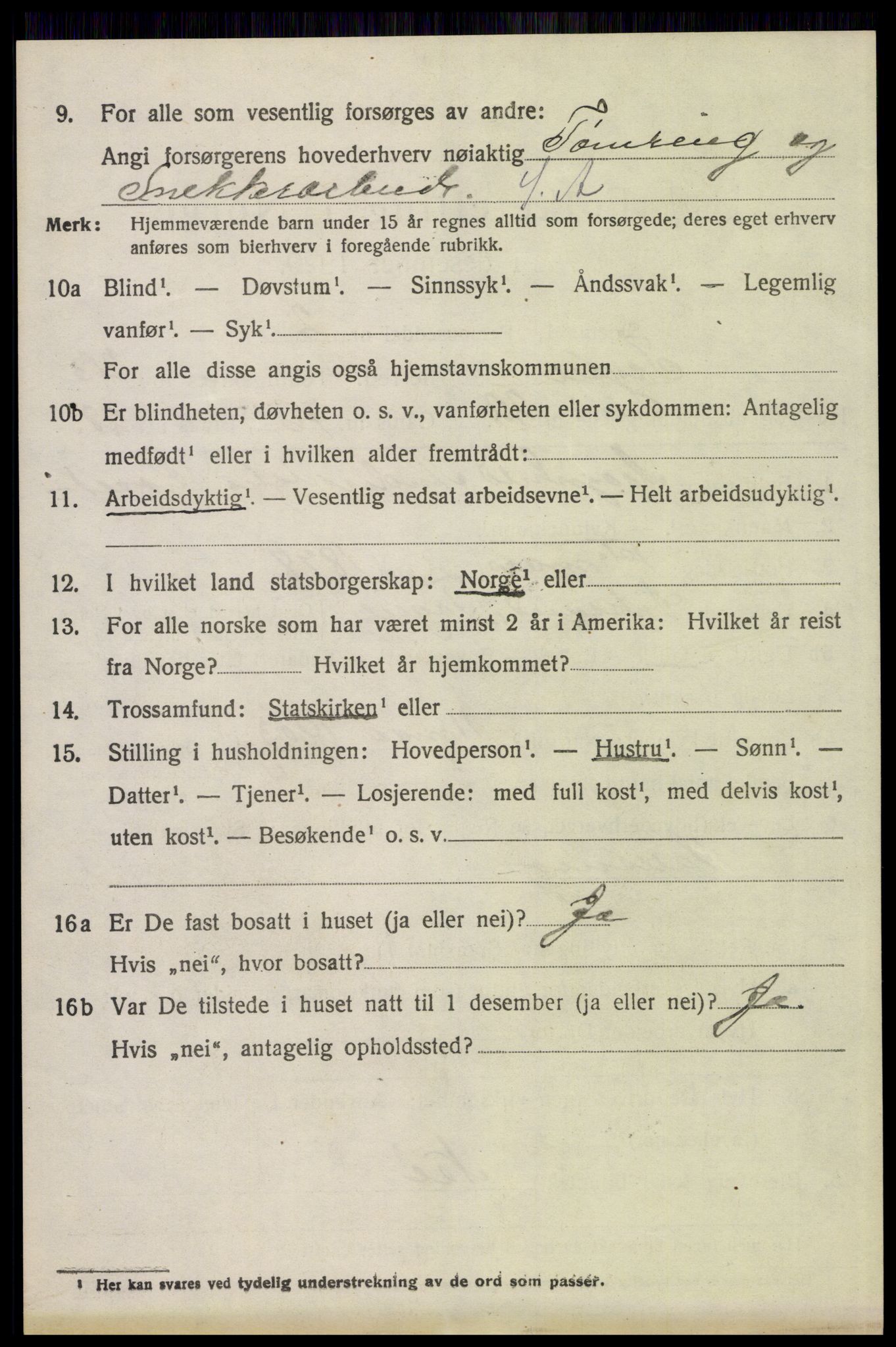 SAH, 1920 census for Trysil, 1920, p. 15112