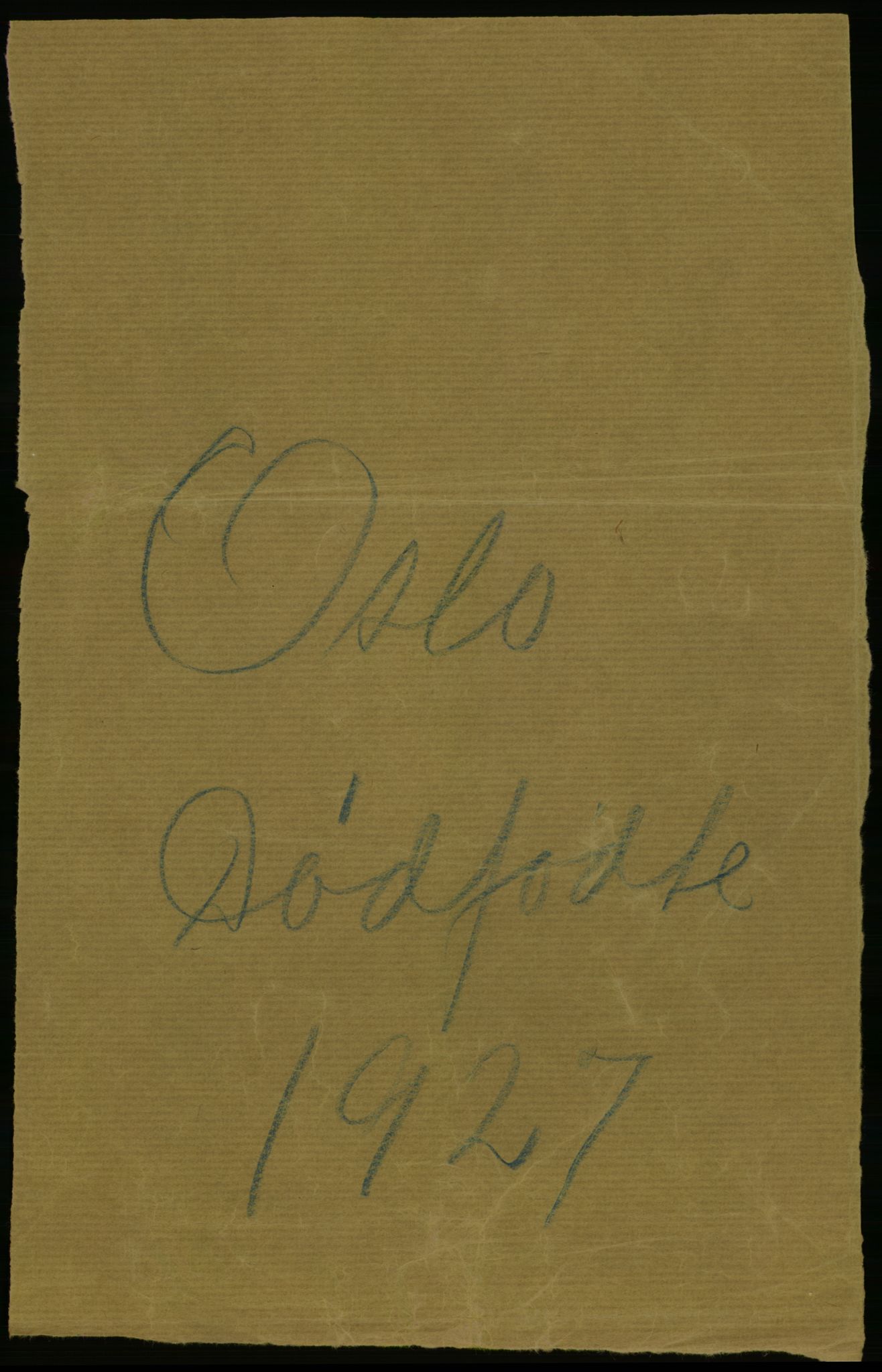 Statistisk sentralbyrå, Sosiodemografiske emner, Befolkning, AV/RA-S-2228/D/Df/Dfc/Dfcg/L0010: Oslo: Døde kvinner, dødfødte, 1927, p. 1