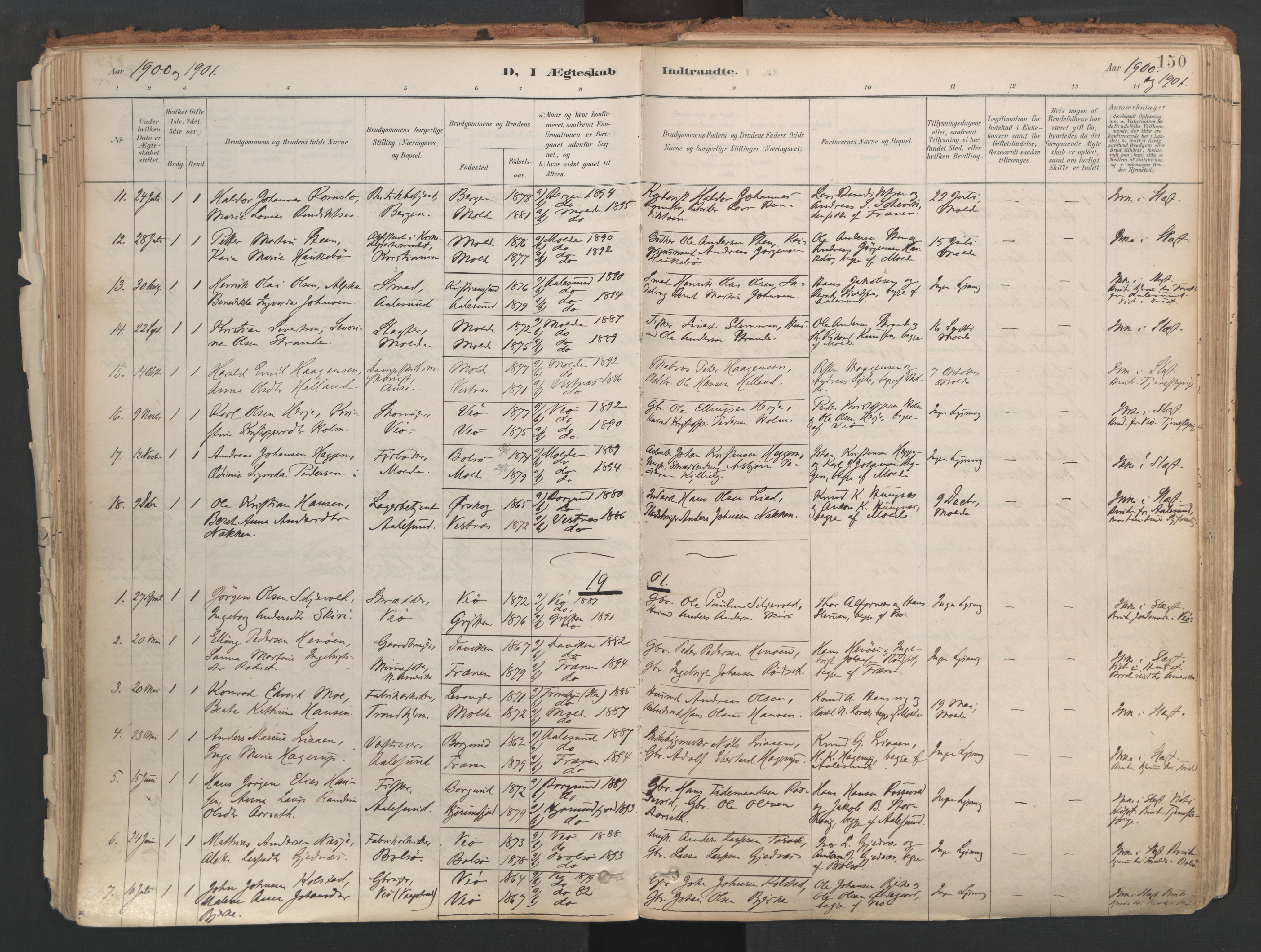 Ministerialprotokoller, klokkerbøker og fødselsregistre - Møre og Romsdal, AV/SAT-A-1454/558/L0692: Parish register (official) no. 558A06, 1887-1971, p. 150