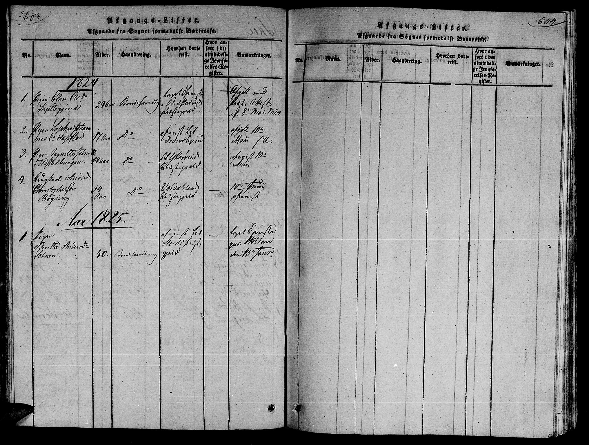 Ministerialprotokoller, klokkerbøker og fødselsregistre - Nord-Trøndelag, SAT/A-1458/735/L0333: Parish register (official) no. 735A04 /2, 1816-1825, p. 603-604