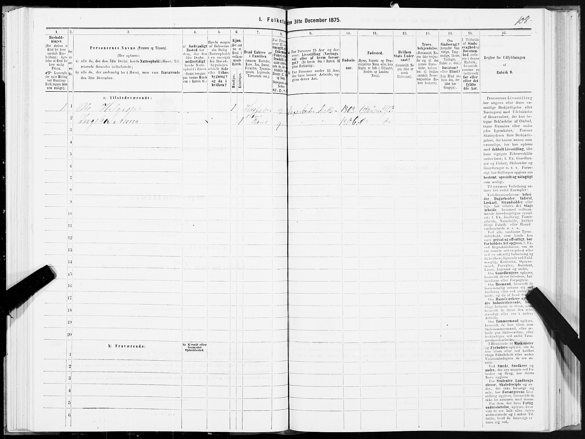 SAT, 1875 census for 1722P Ytterøy, 1875, p. 2108