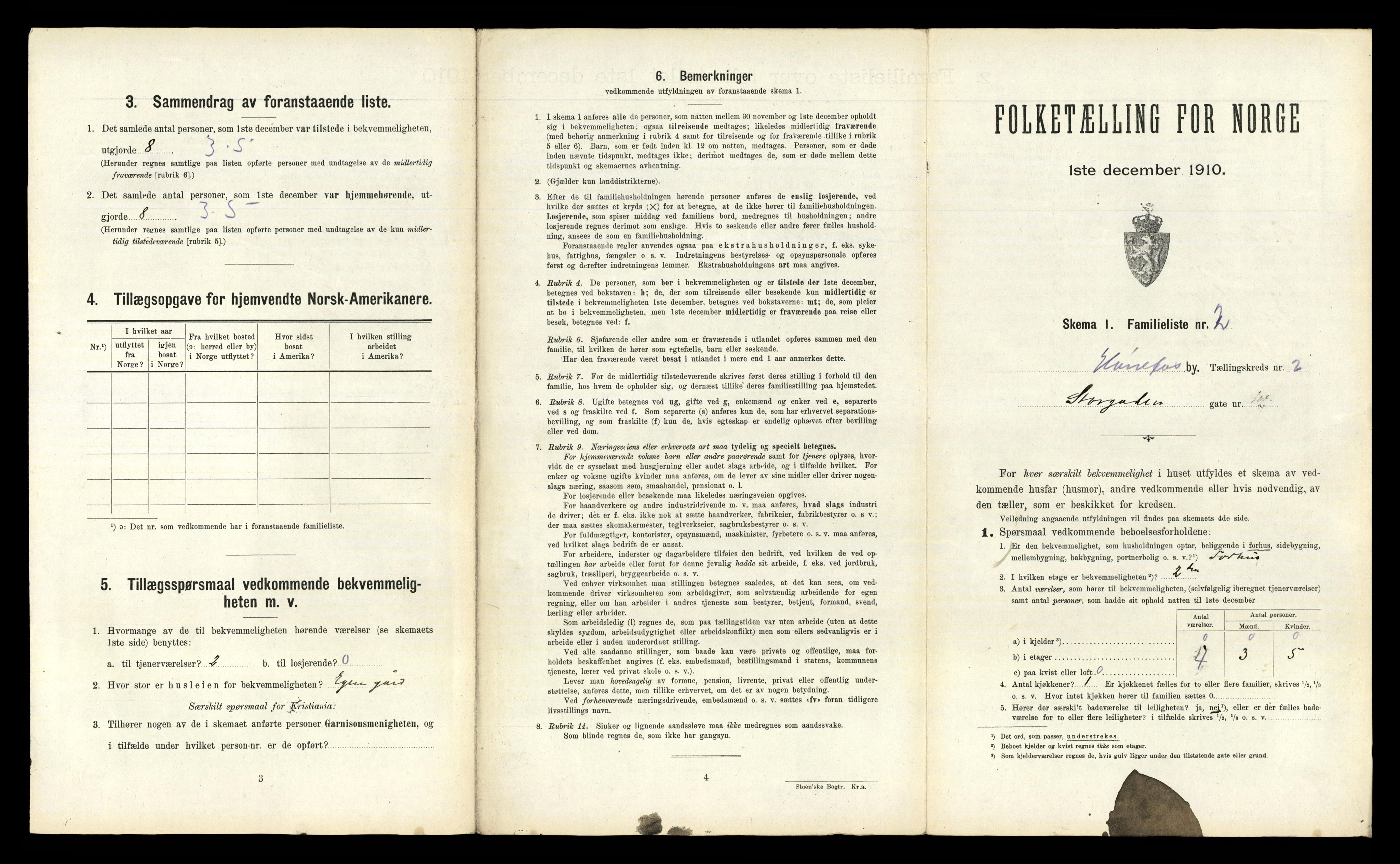 RA, 1910 census for Hønefoss, 1910, p. 521