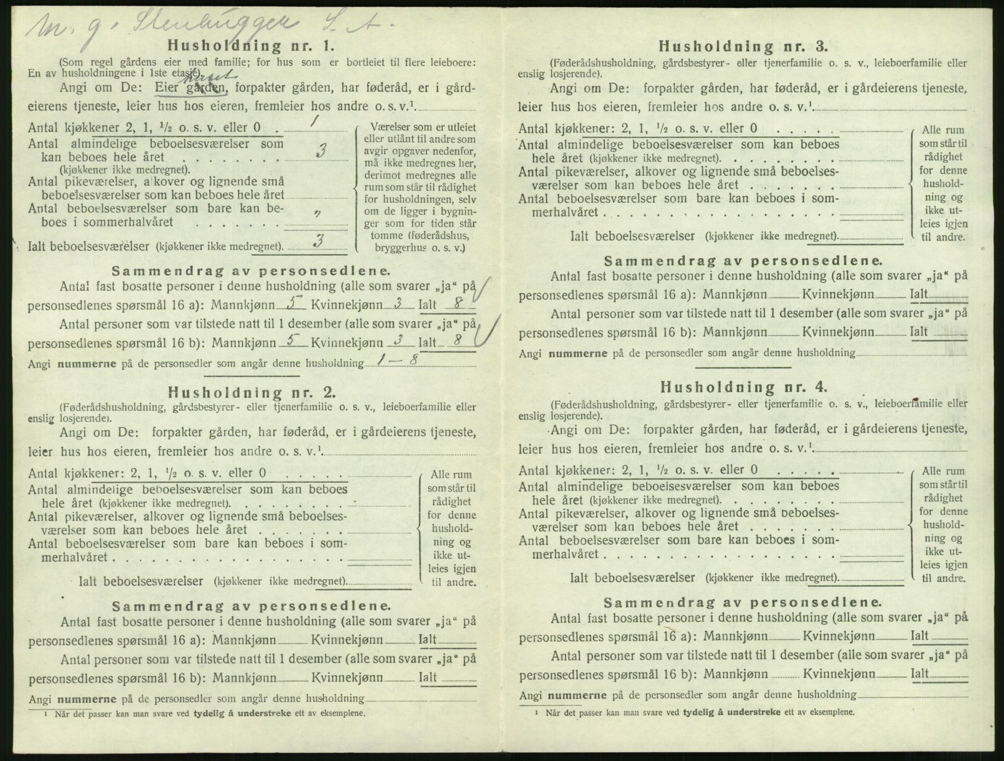 SAT, 1920 census for Veøy, 1920, p. 208