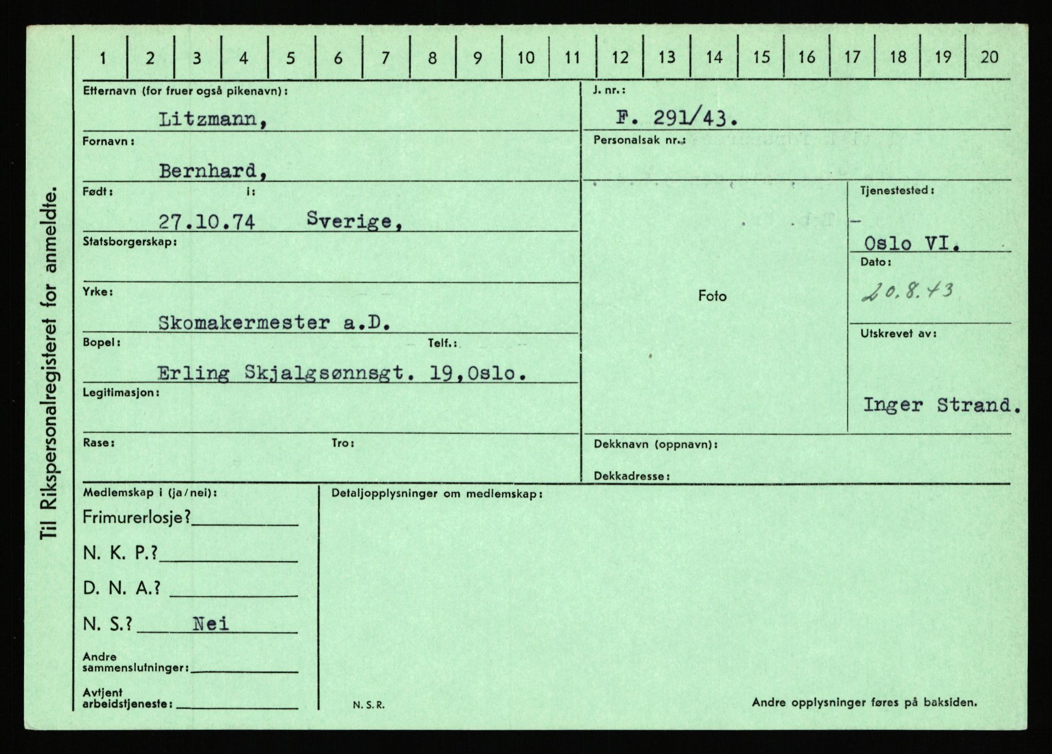 Statspolitiet - Hovedkontoret / Osloavdelingen, AV/RA-S-1329/C/Ca/L0010: Lind - Moksnes, 1943-1945, p. 462