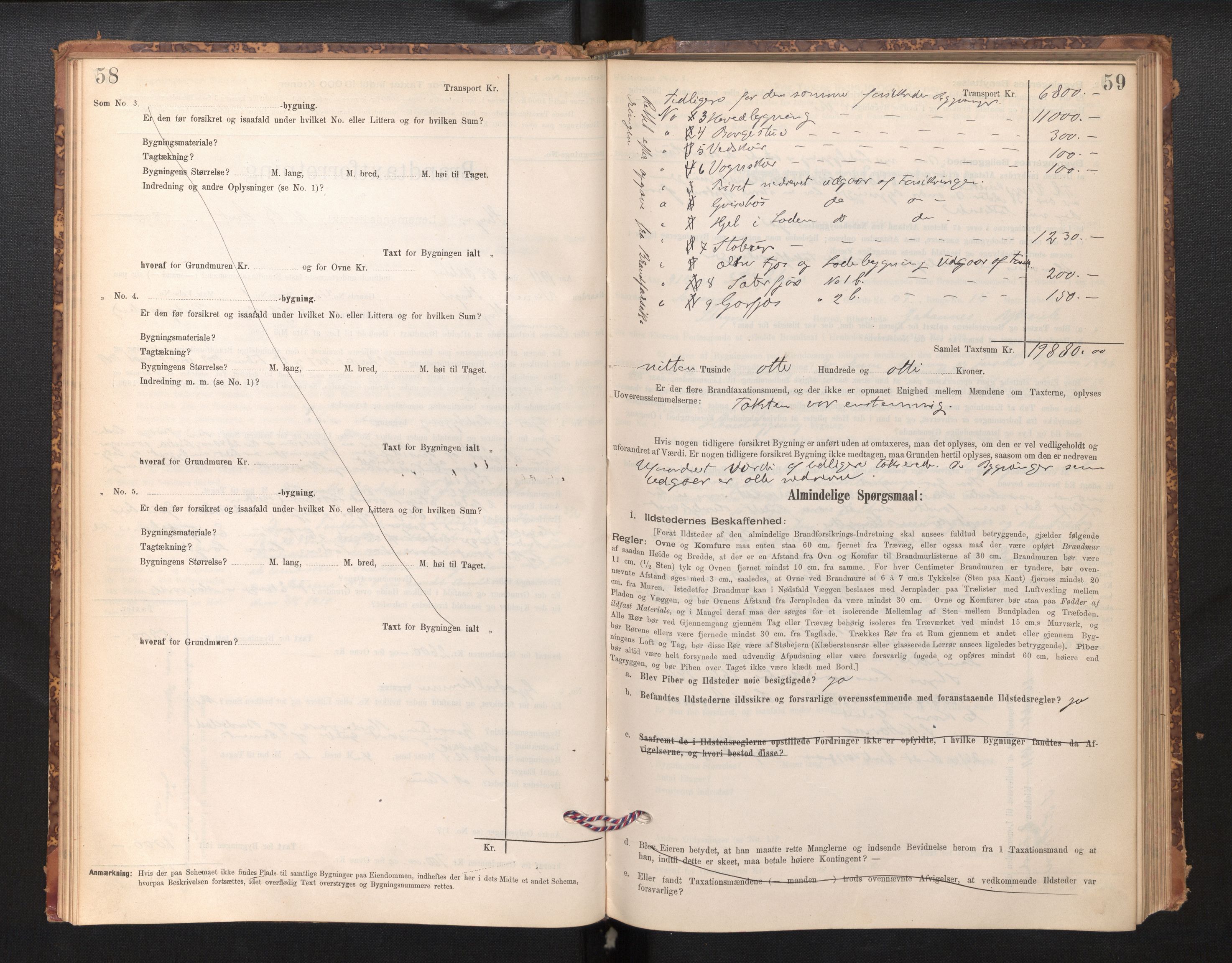 Lensmannen i Stryn og Innvik, AV/SAB-A-30201/0012/L0002: Branntakstprotokoll, skjematakst, 1894-1942, p. 58-59