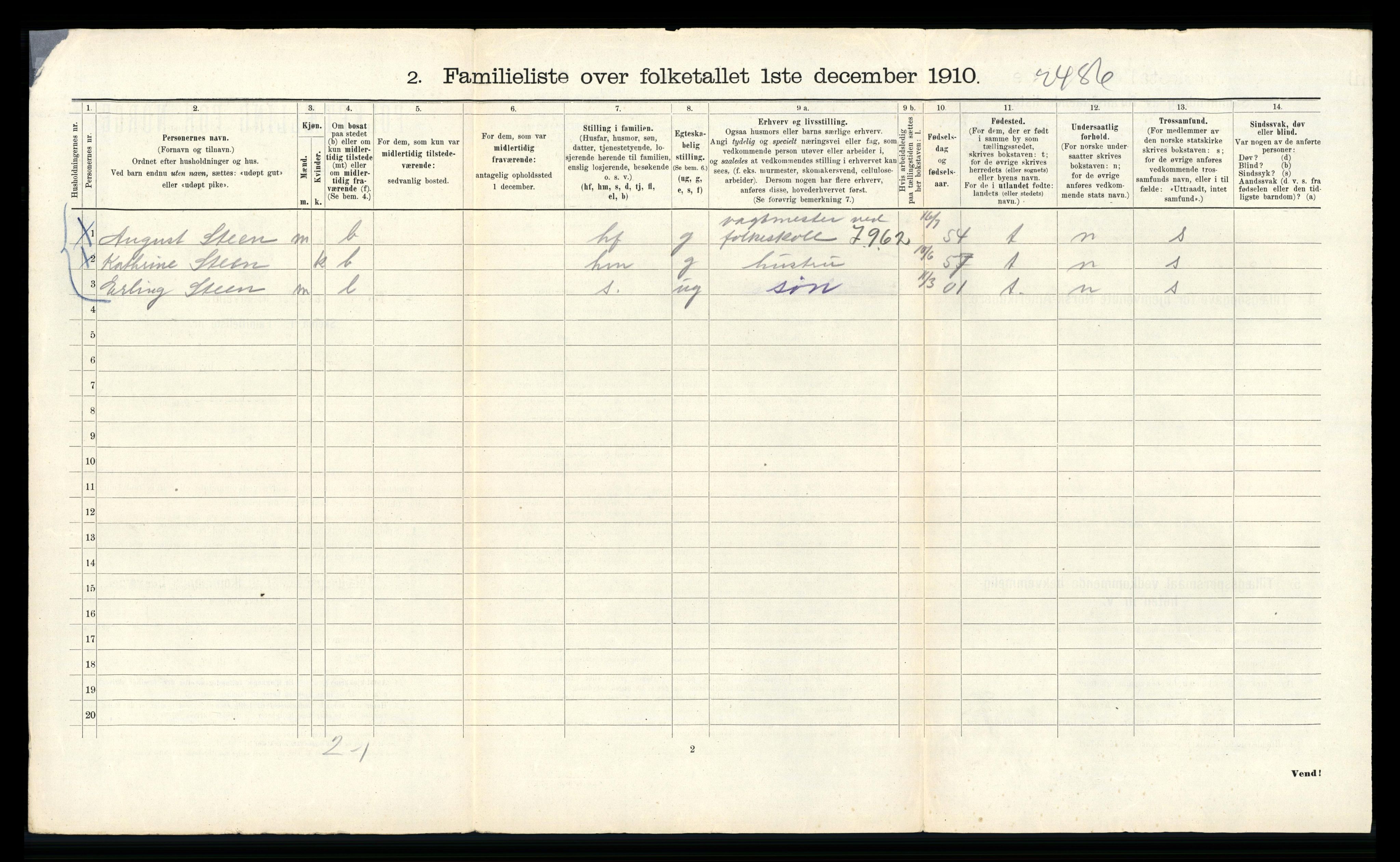 RA, 1910 census for Bergen, 1910, p. 37064